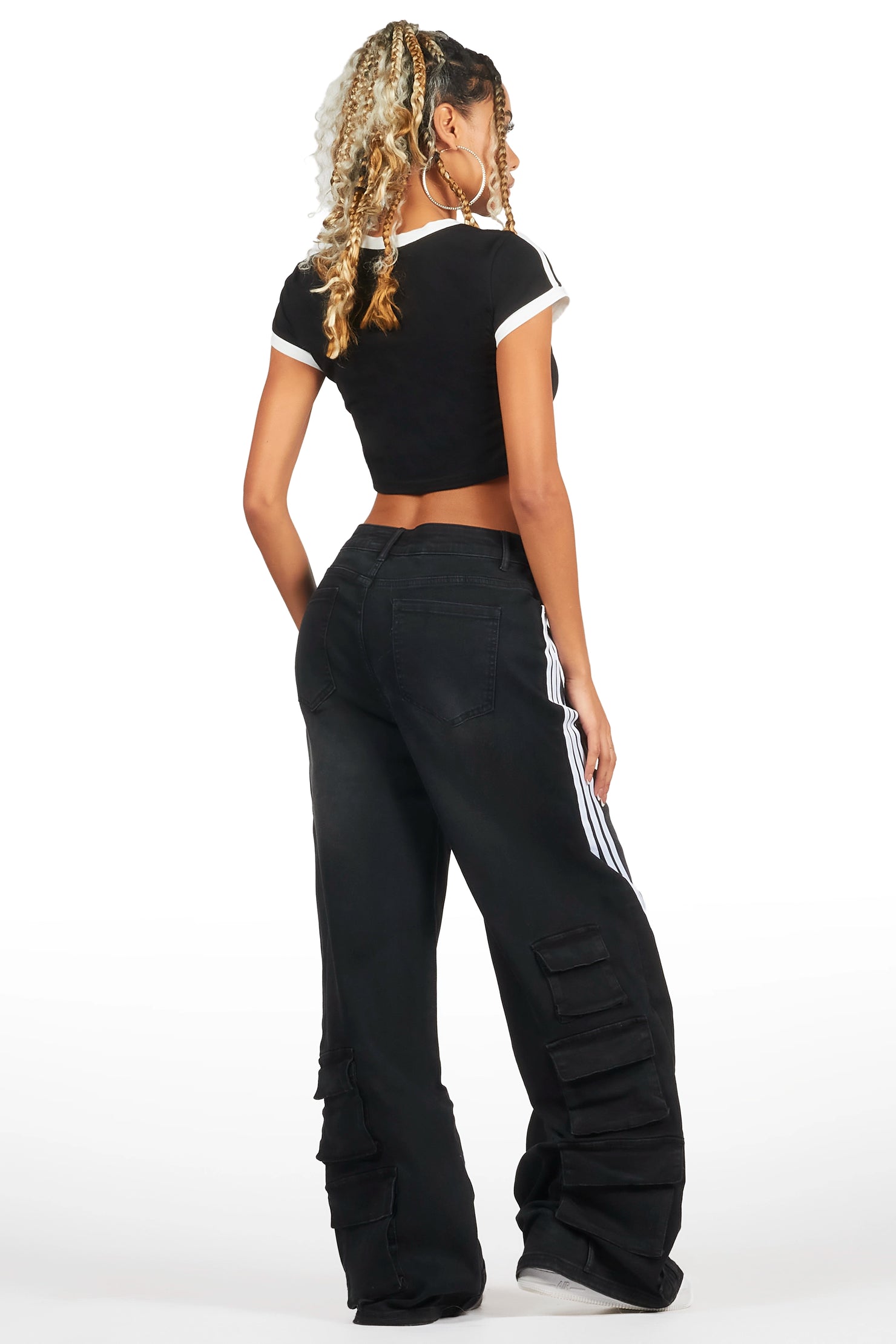 Jeanine Black Crop T-Shirt