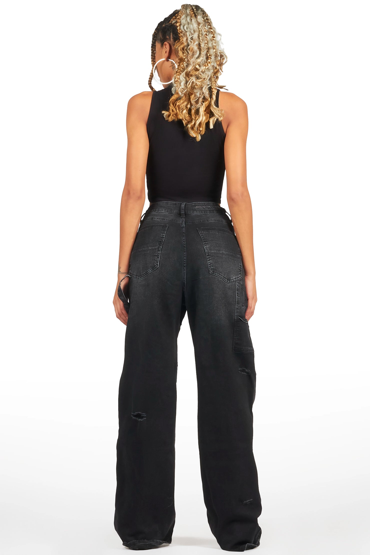 Shakyra Black Baggy Cargo Jean