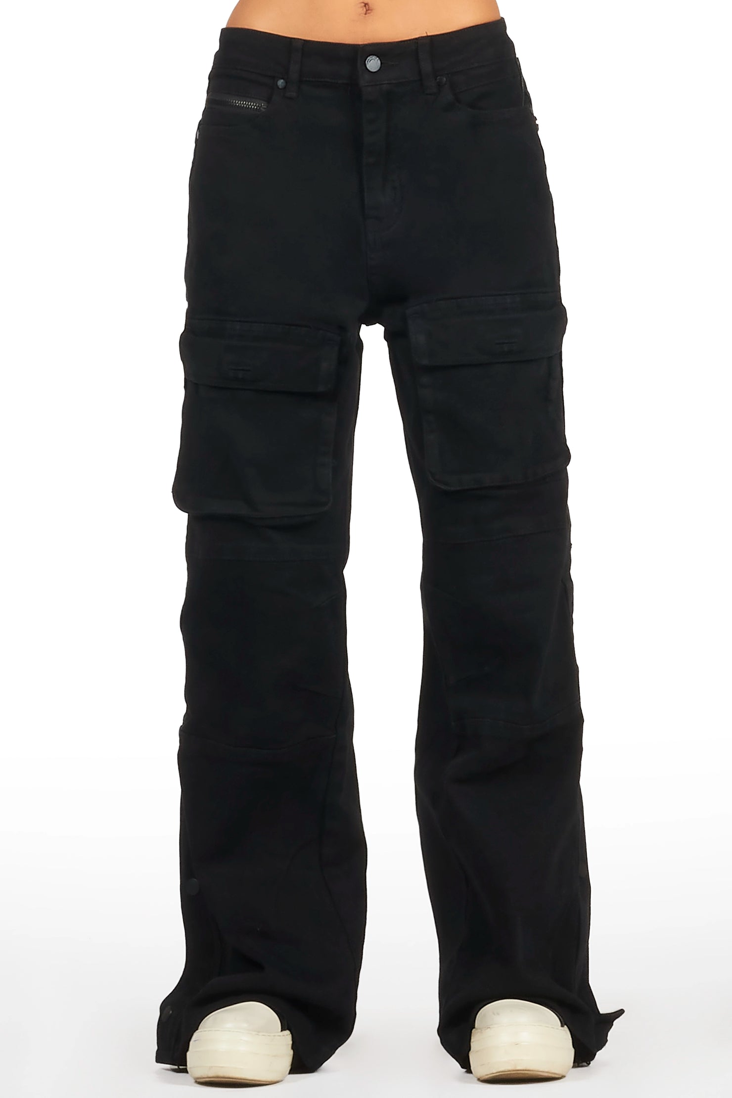 Myesha Black Baggy Cargo Jean