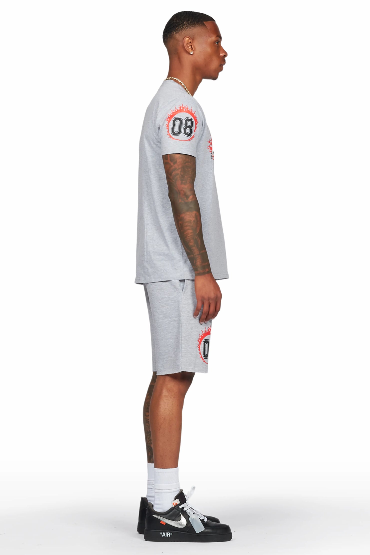 Draven Heather Grey T-Shirt/Short Set