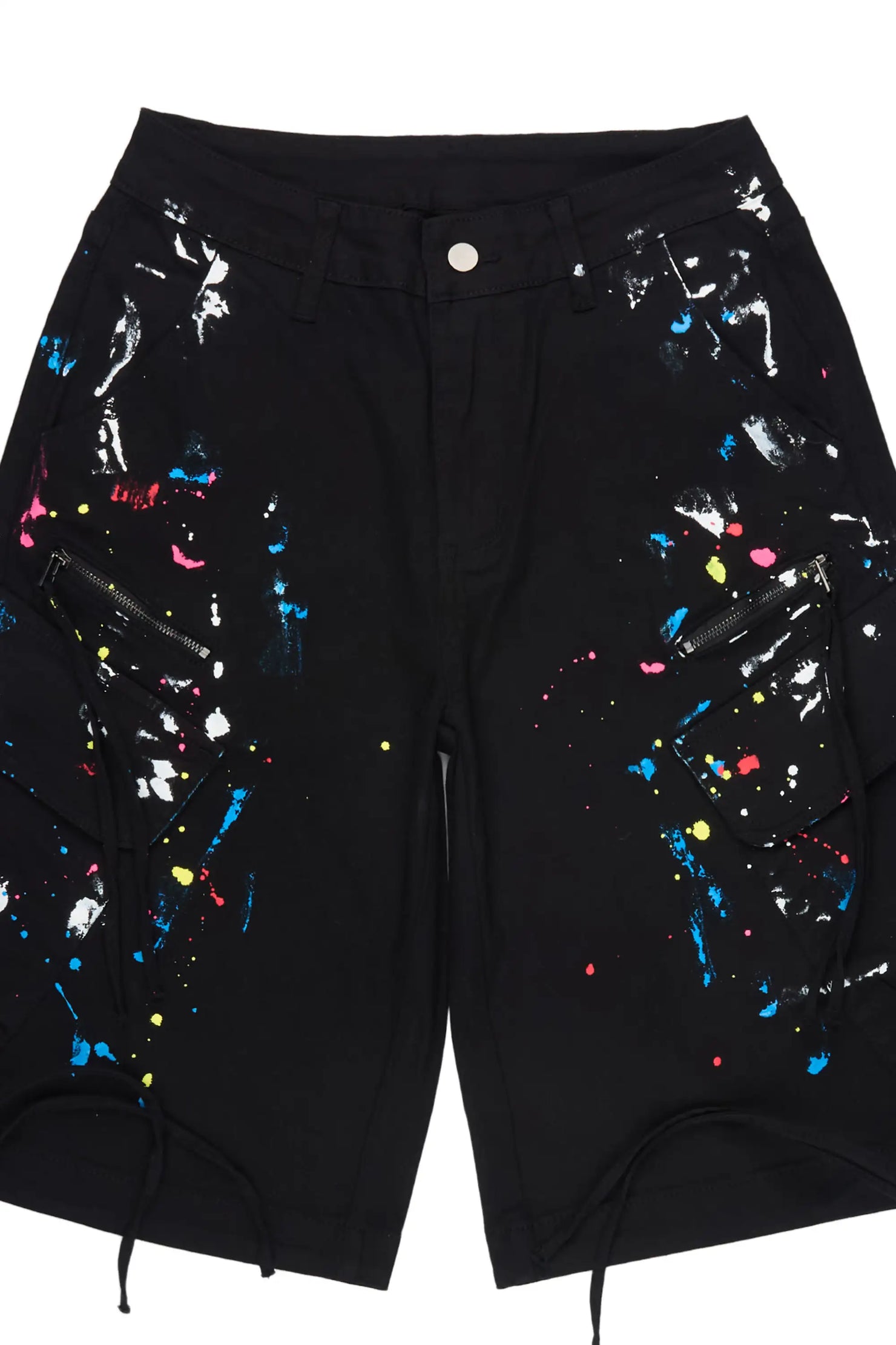 Shavelle Black Painted Denim Jort