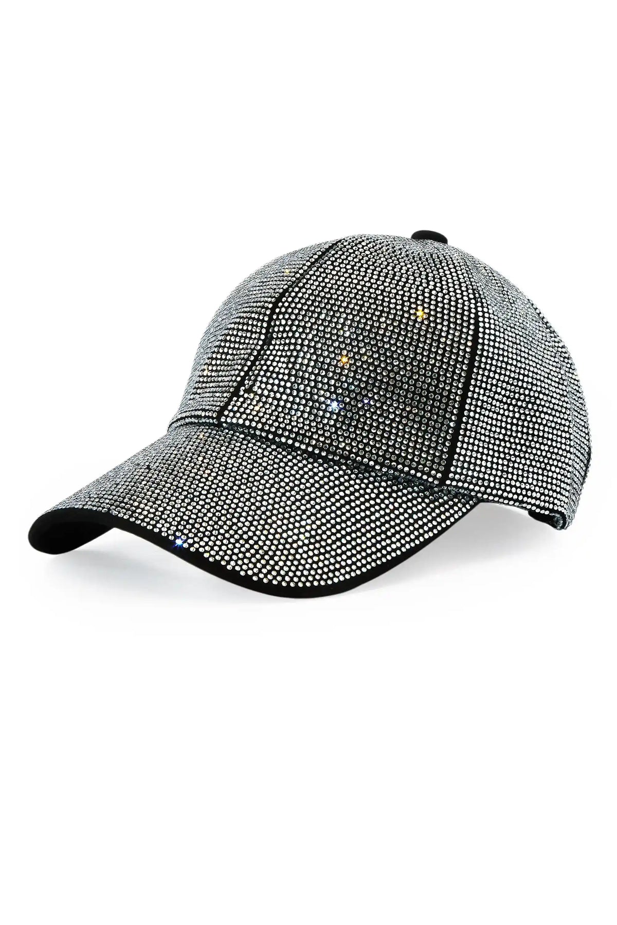 Wilamesha Black/Clear Rhinestone Trucker Hat