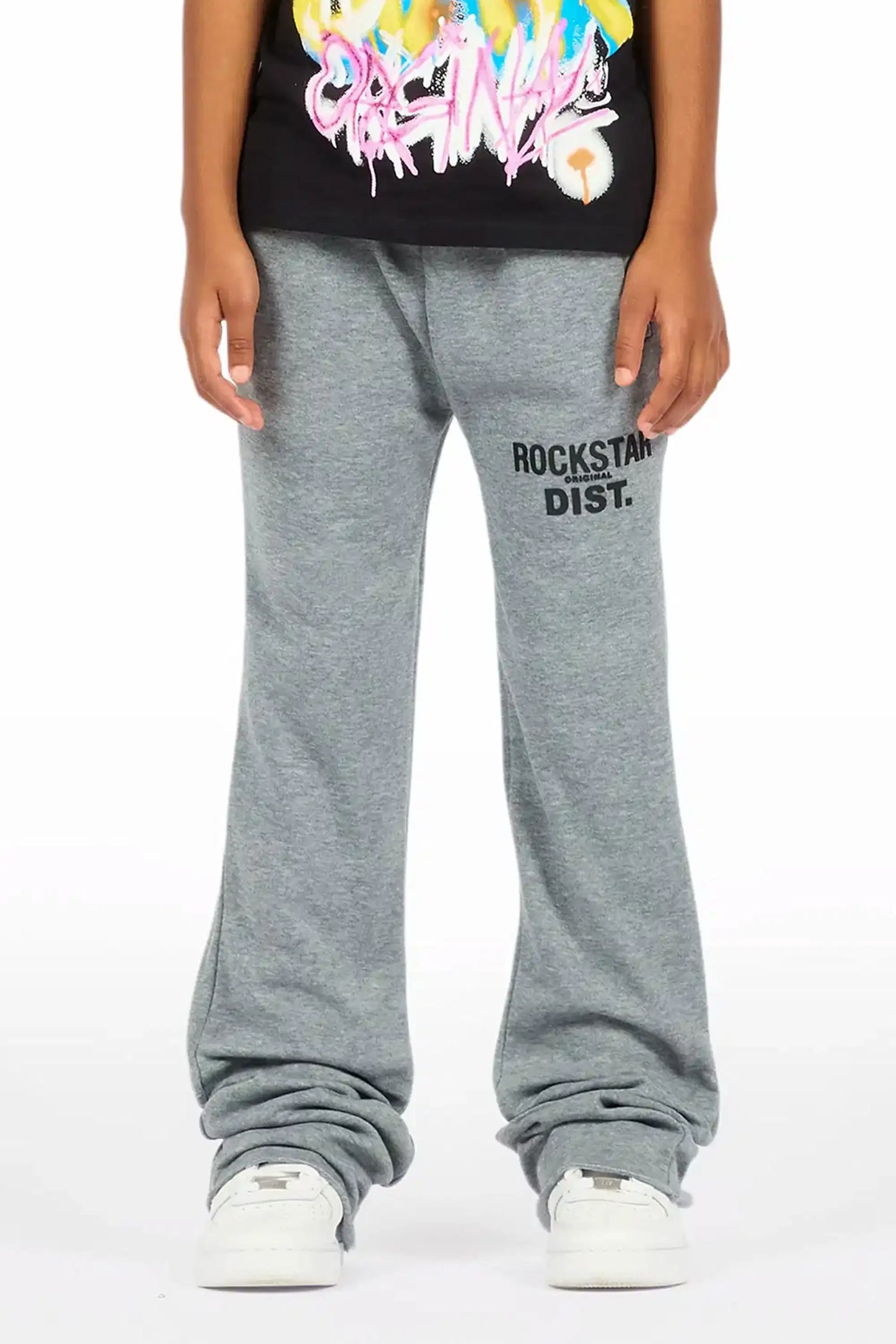 Girls Juliana Grey Stacked Flare Pant