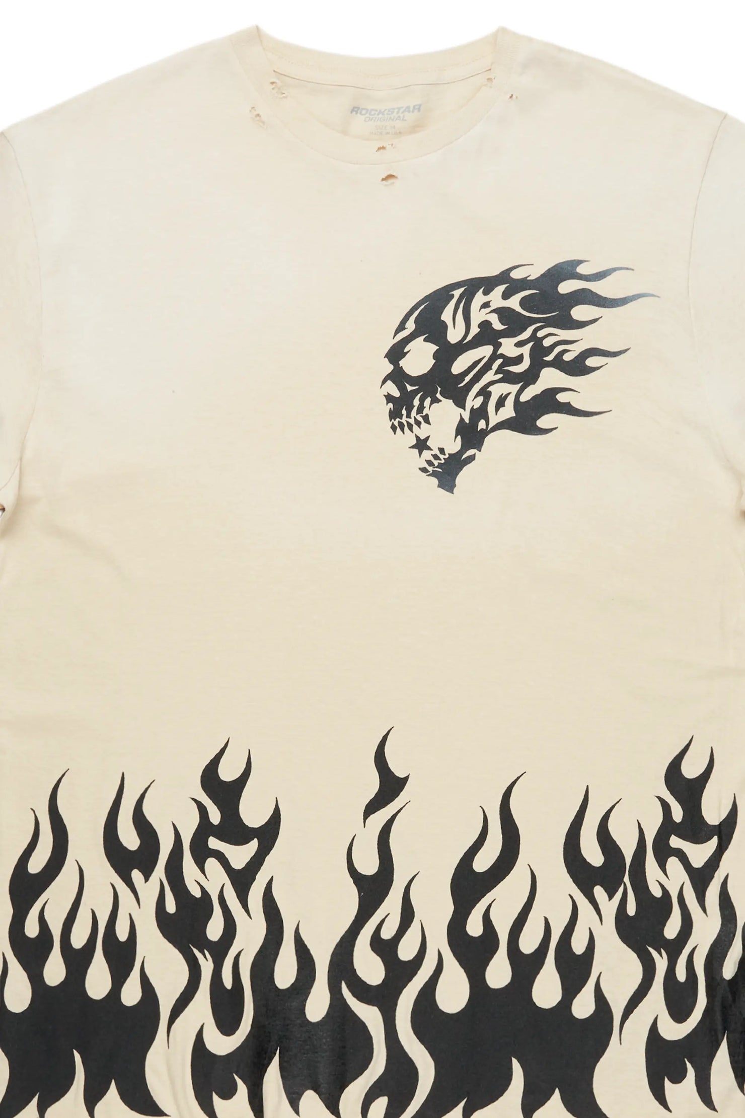 Bubble Beige Oversized Graphic T-Shirt