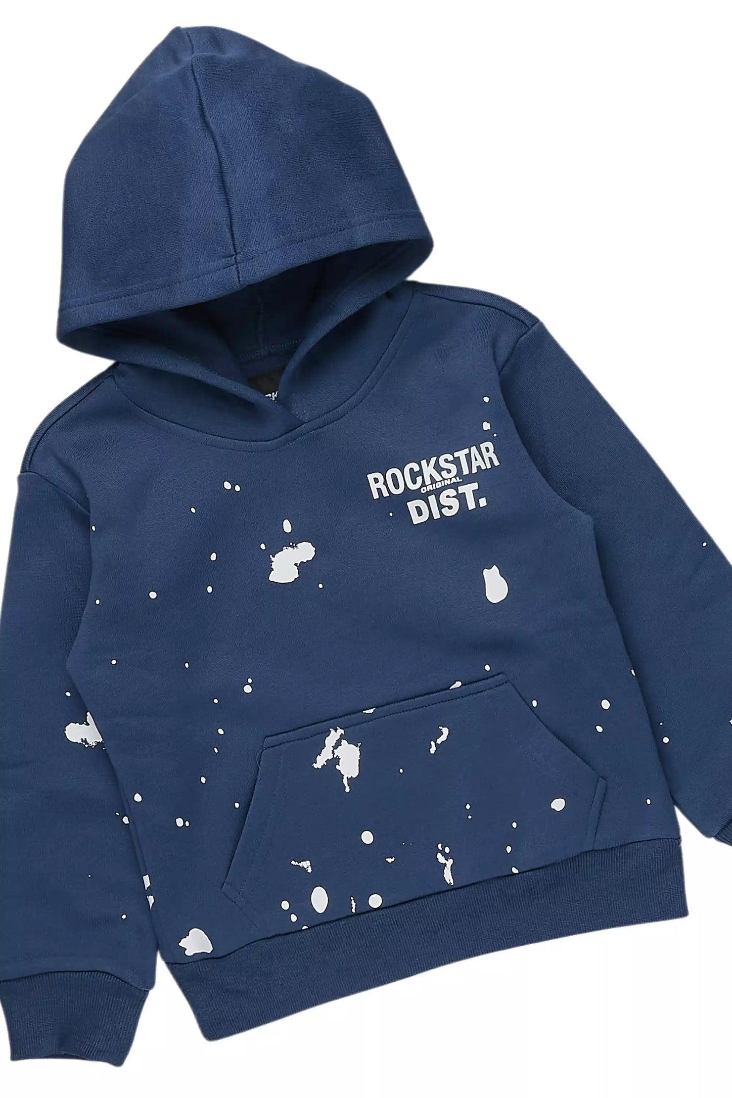 Girls Hadley Navy Hoodie Stacked Flare Track Set