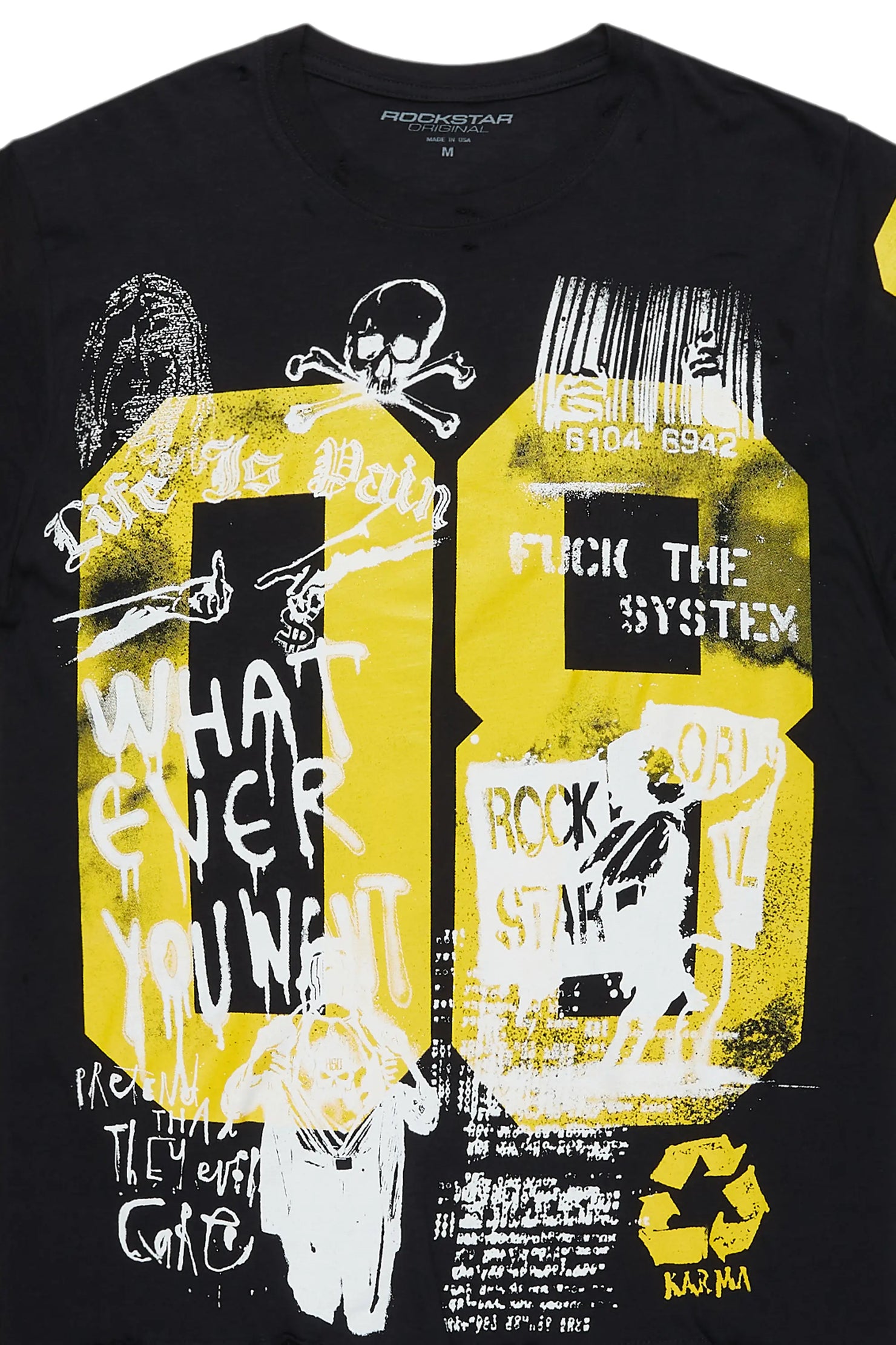 Grill Black/Yellow Graphic Oversized T-Shirt