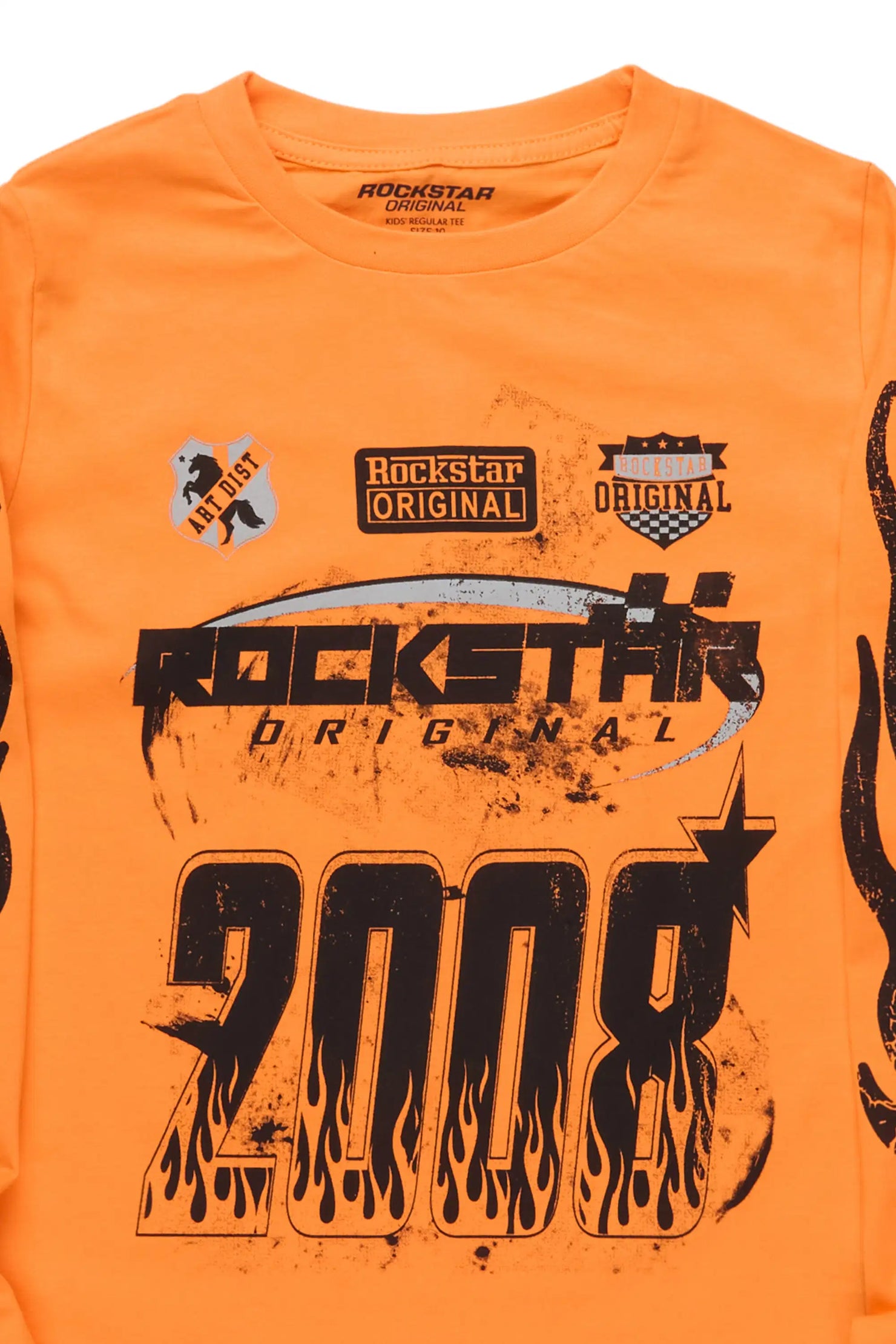 Boys Amos Orange Long Sleeve Graphic T-Shirt