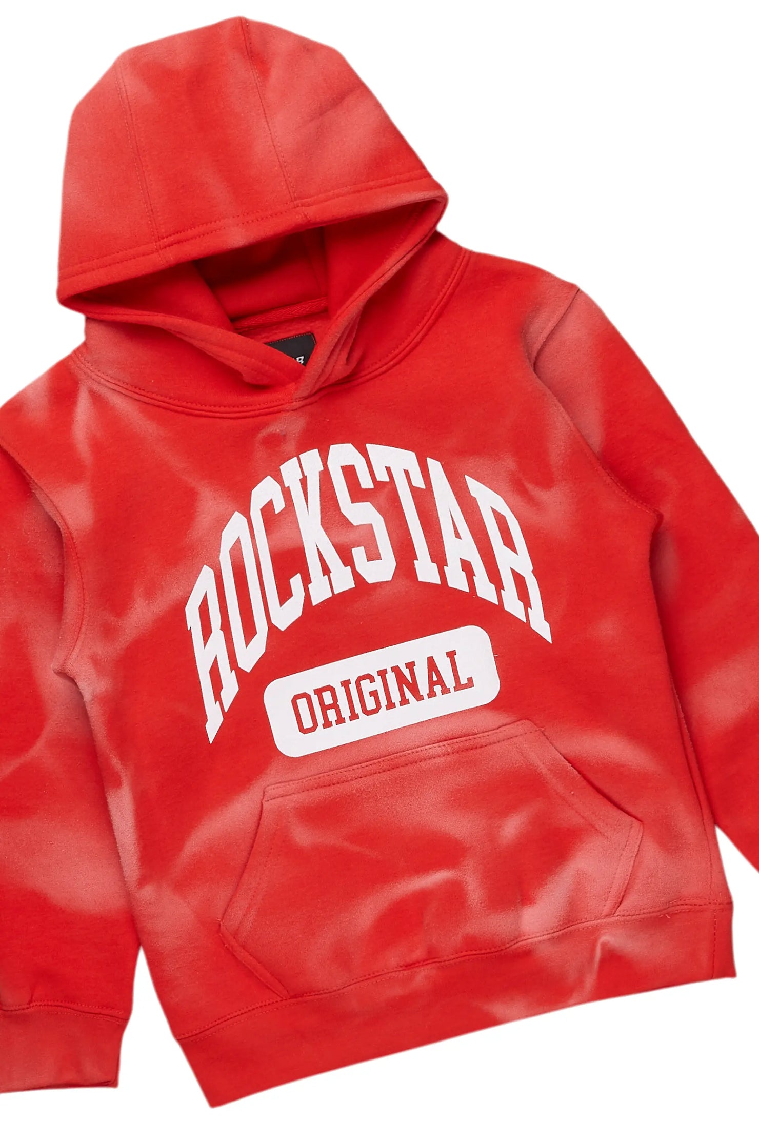 Boys Member Red/Blue Hoodie/Stacked Flare Jean Set