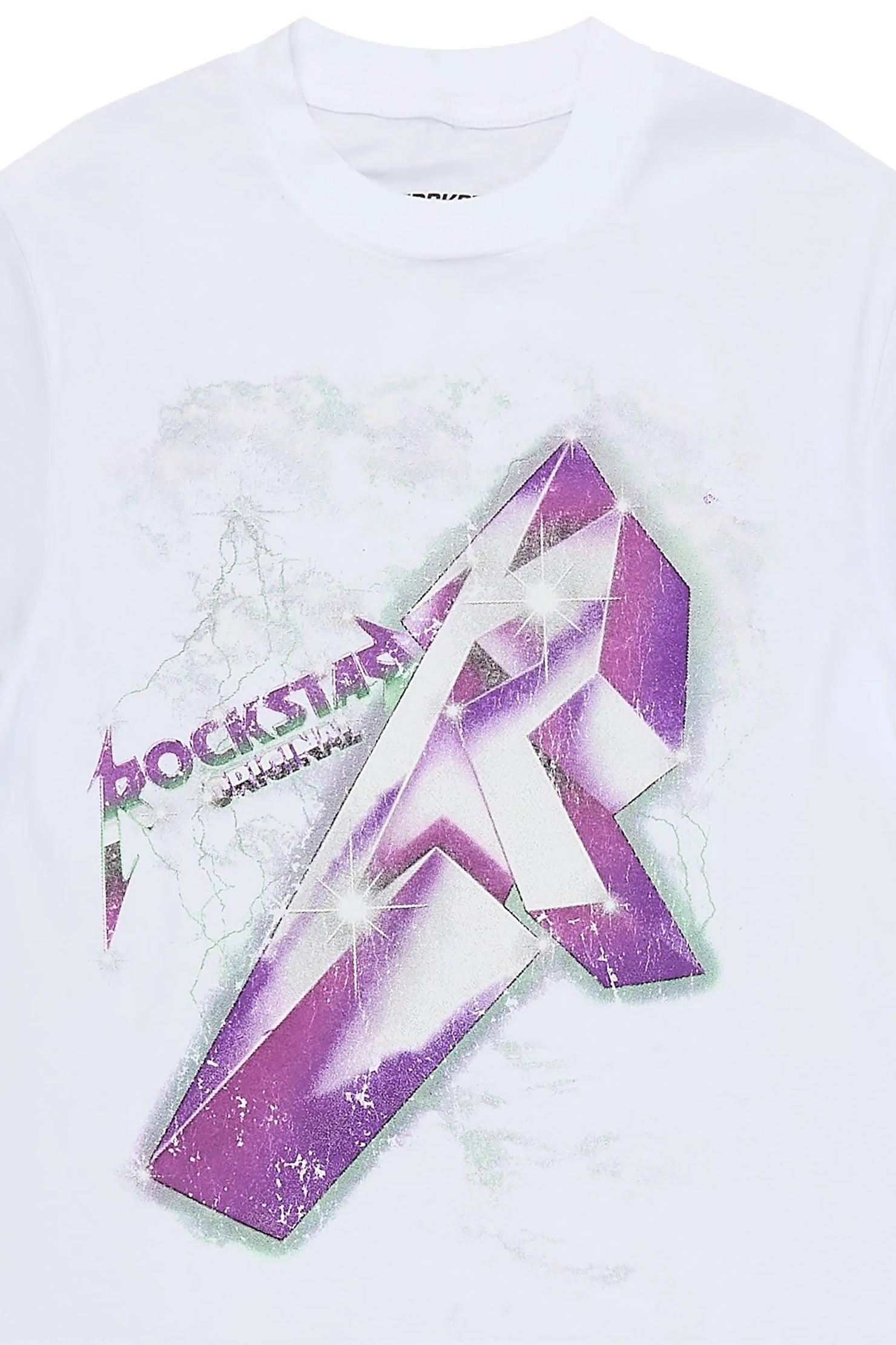 Girls Vayla White/Lavender Graphic T-Shirt