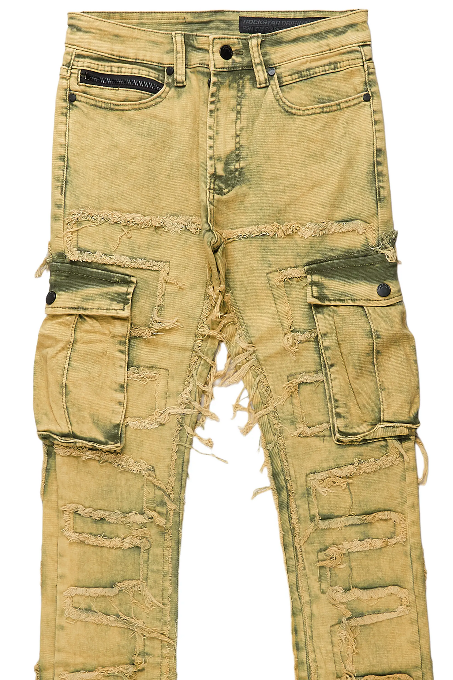 Slater Yellow Stacked Flare Jean