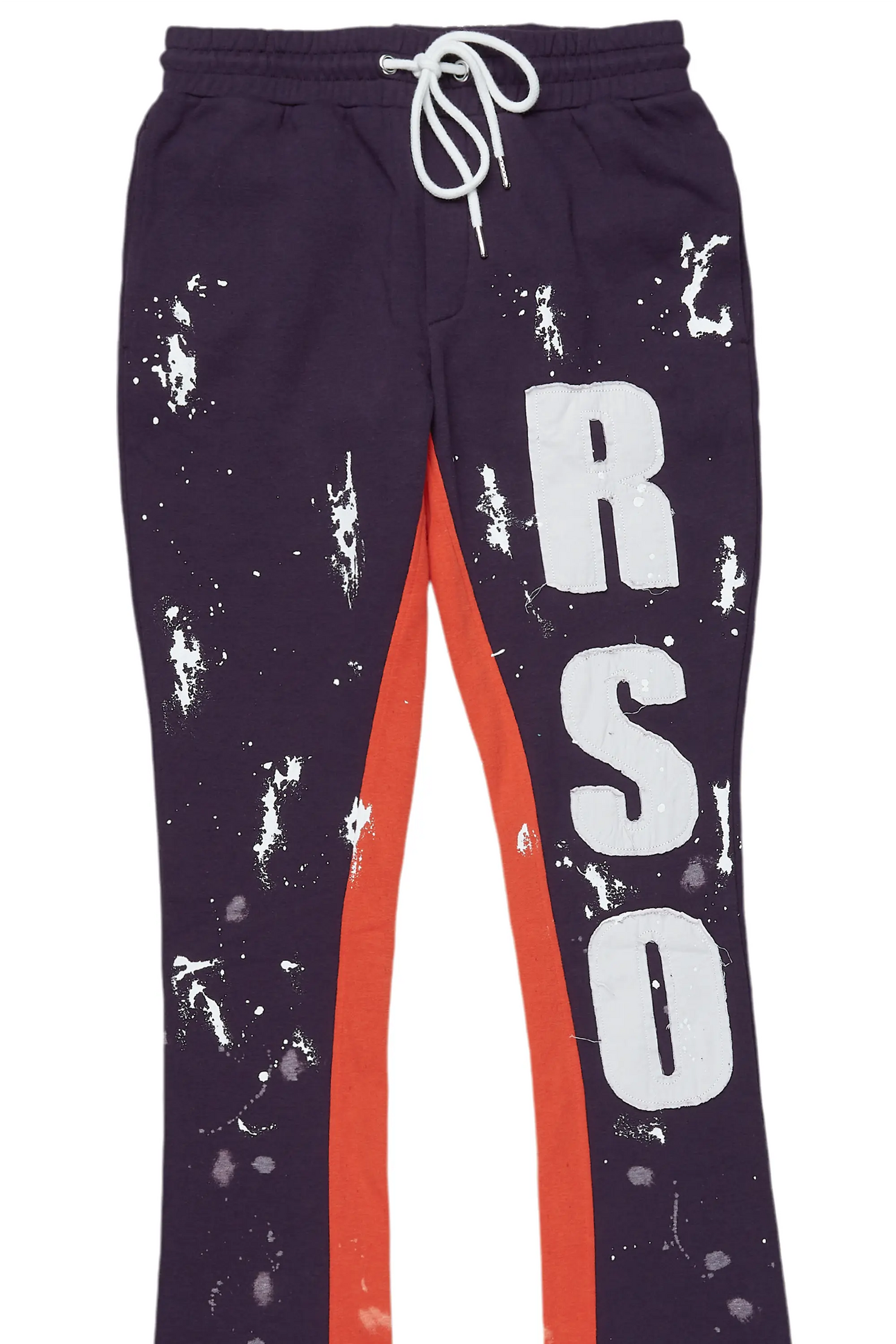 Tanko Purple Patchwork Stacked Flare Track Pant