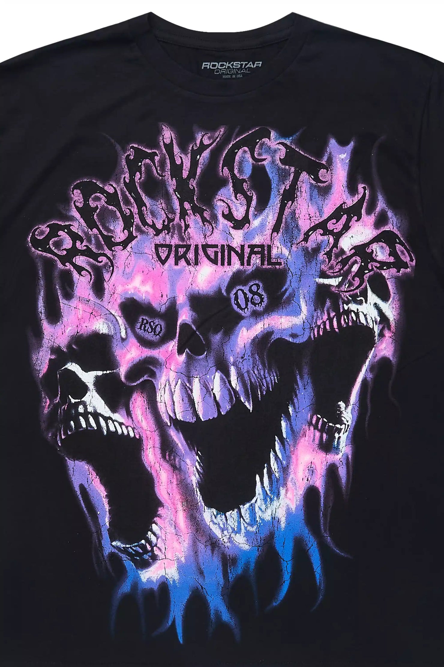 Lucen Black/Purple Oversized Graphic T-Shirt