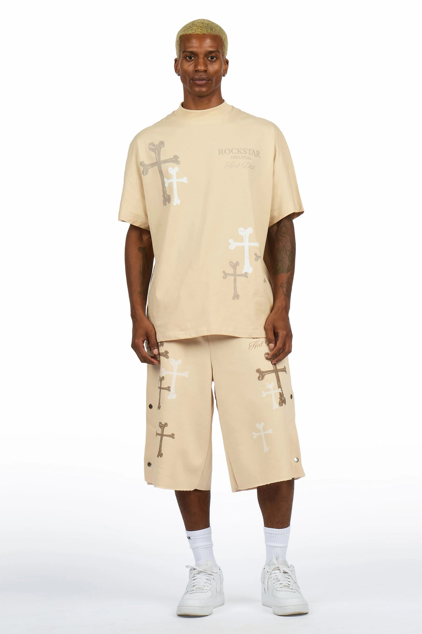 Roddy Beige T-Shirt/ Short Set