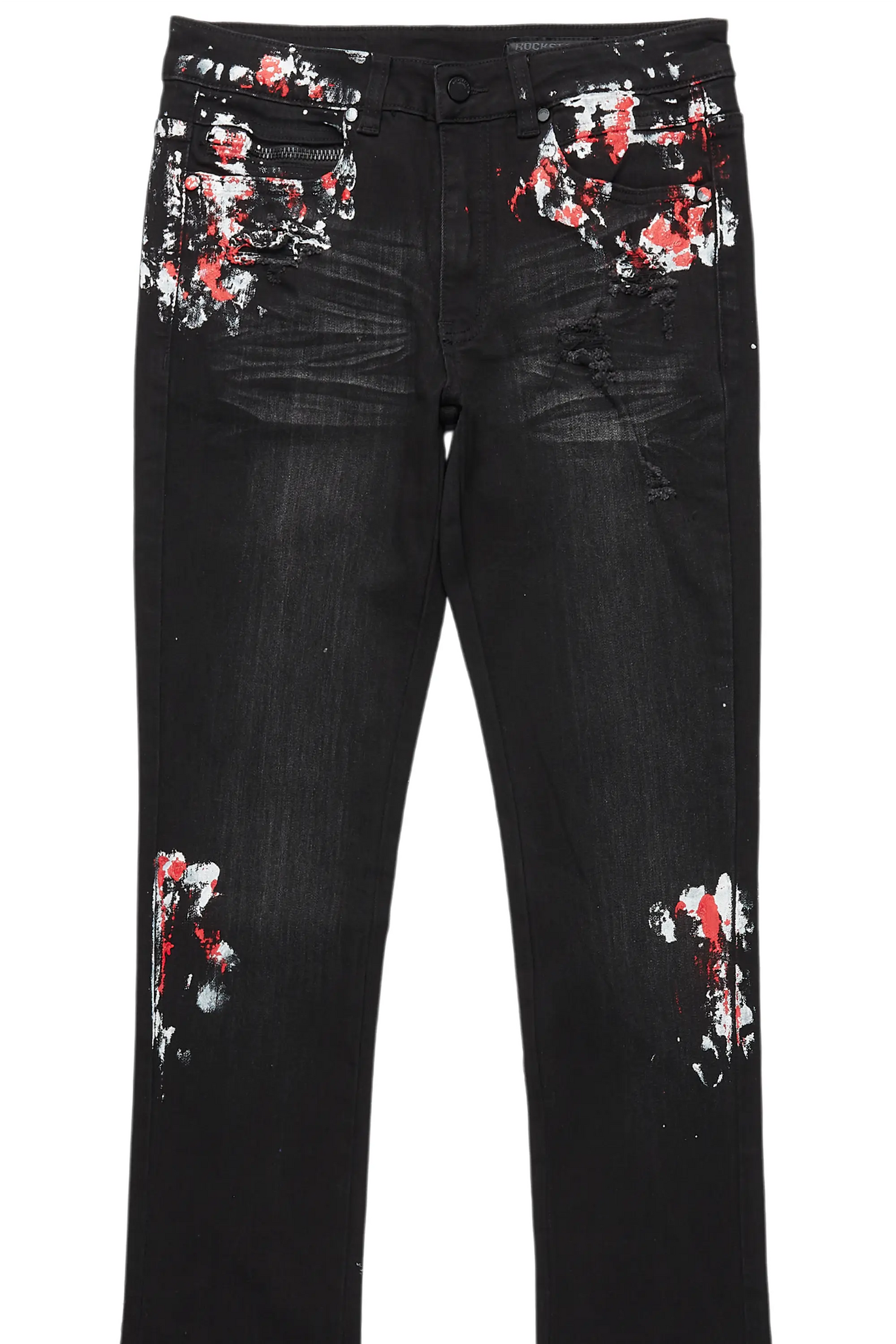 Kodak Black/Red Painter Stacked Flare Jean