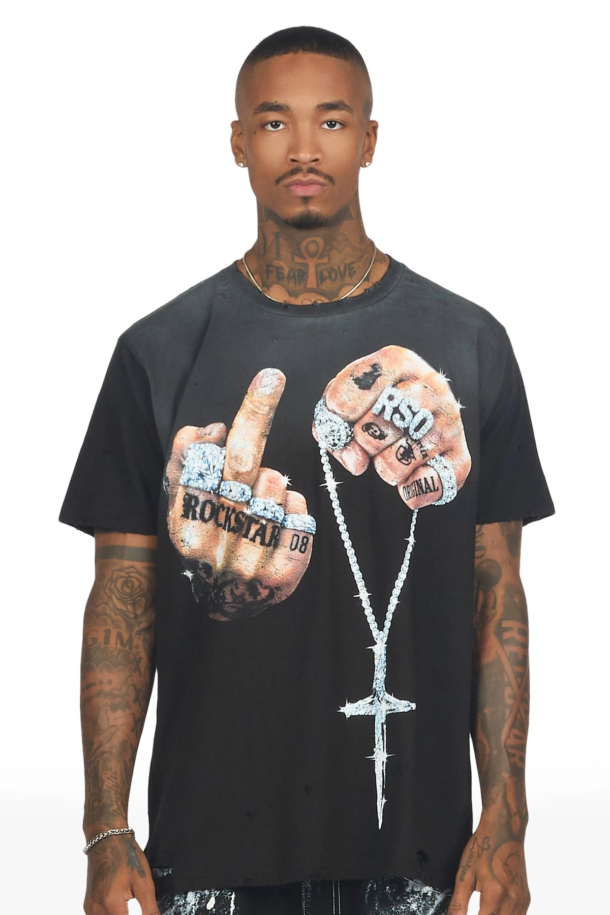 Dodson Black Oversized Graphic T-Shirt