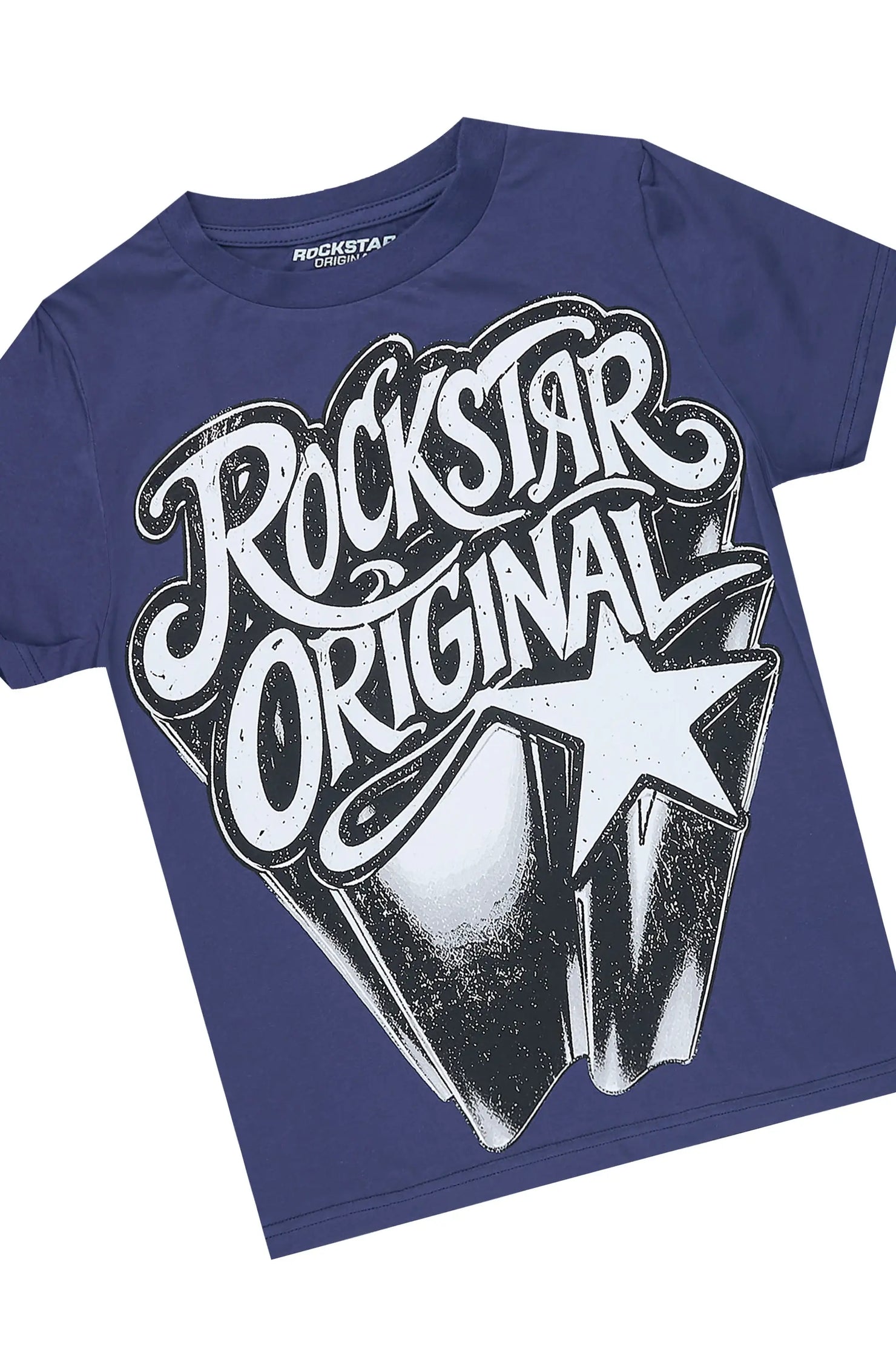 Boys Zayden Navy T-Shirt Stacked Jean Set