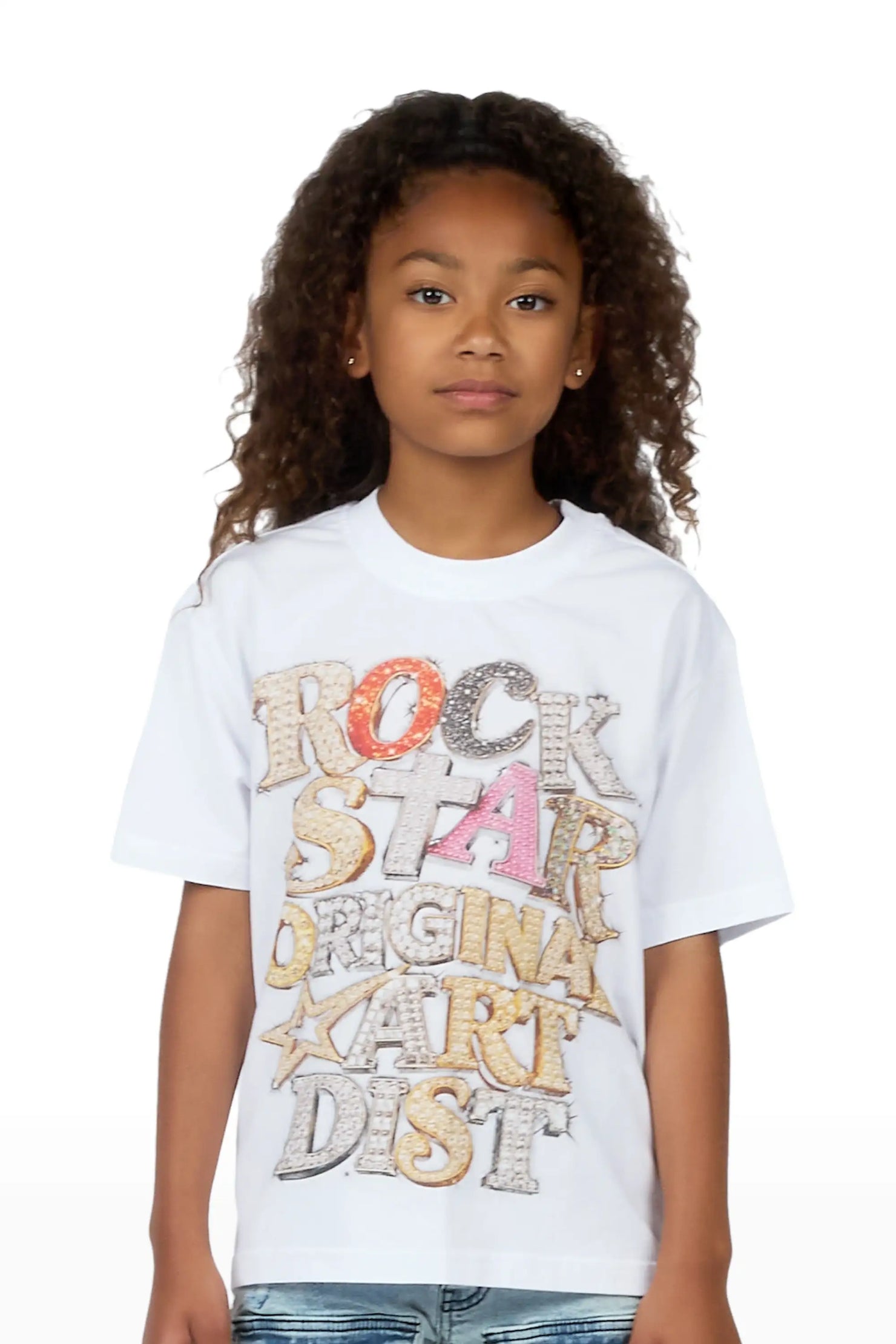 Girls Havak White Graphic T-Shirt