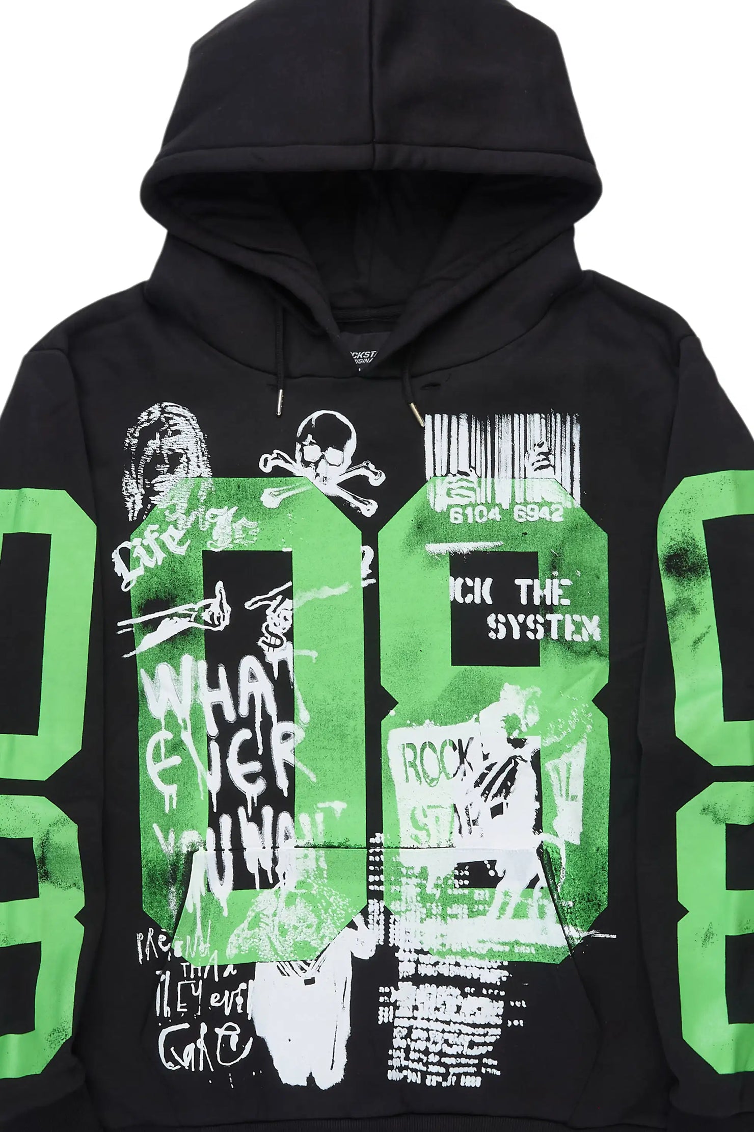 Grill Black/Green Graphic Relaxed Hoodie
