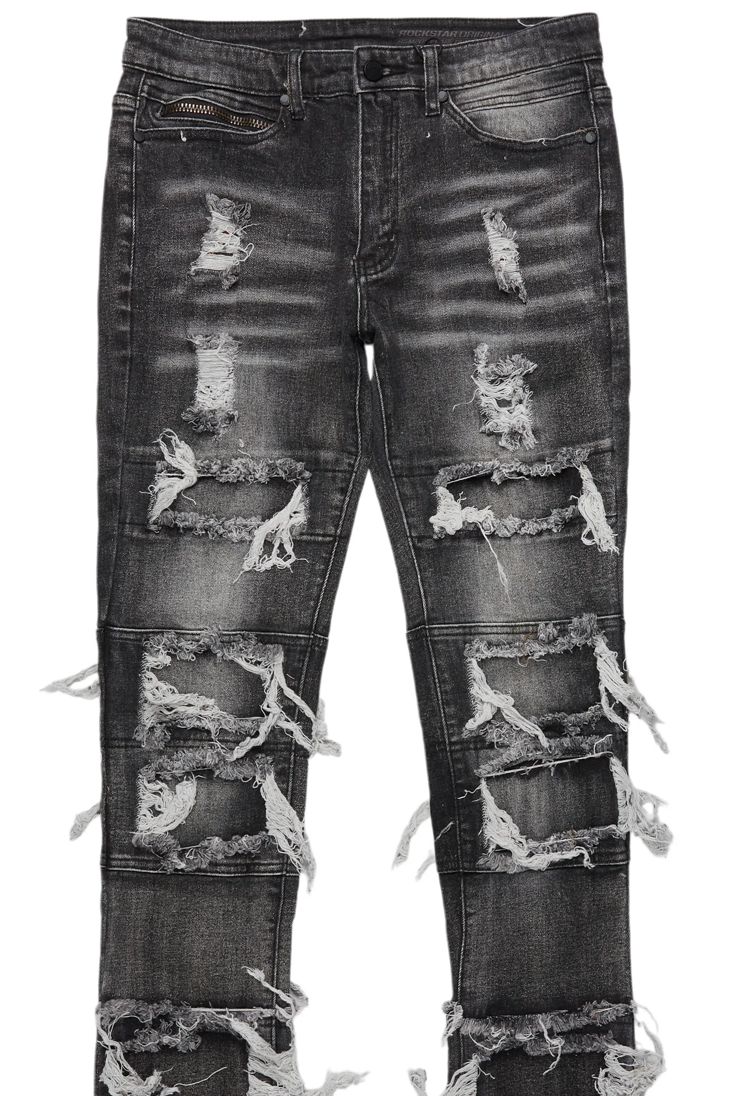 Vasco Grey Stacked Flare Jean