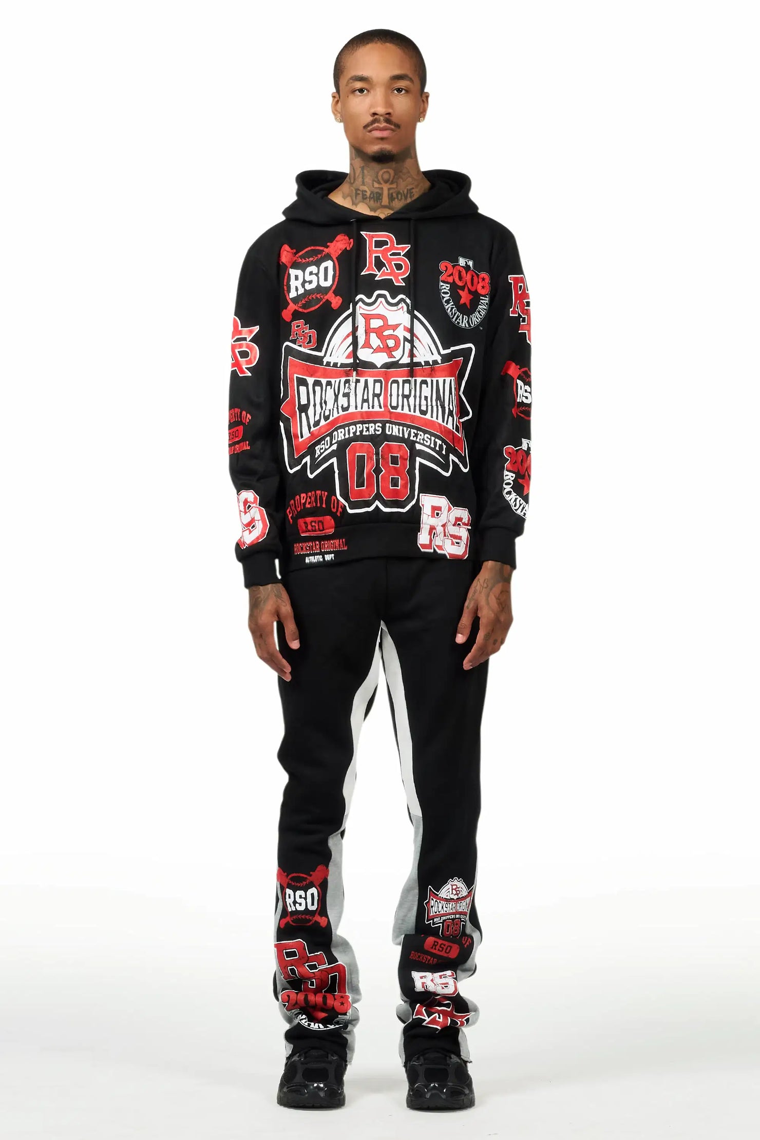 Mavrix Black Hoodie/Stacked Flare Track Set