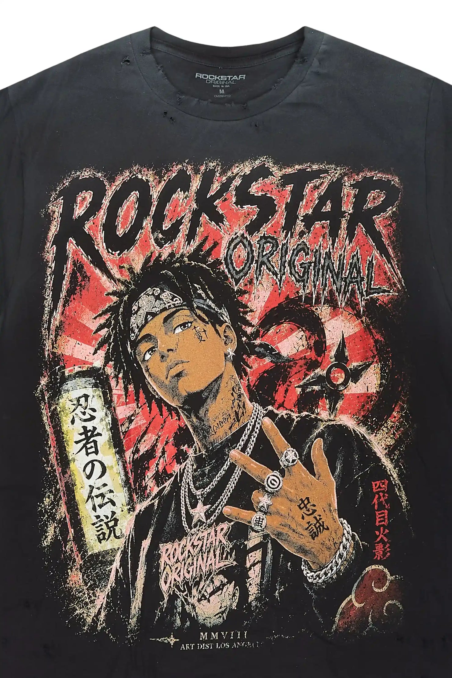 Montae Black Oversized Graphic T-Shirt