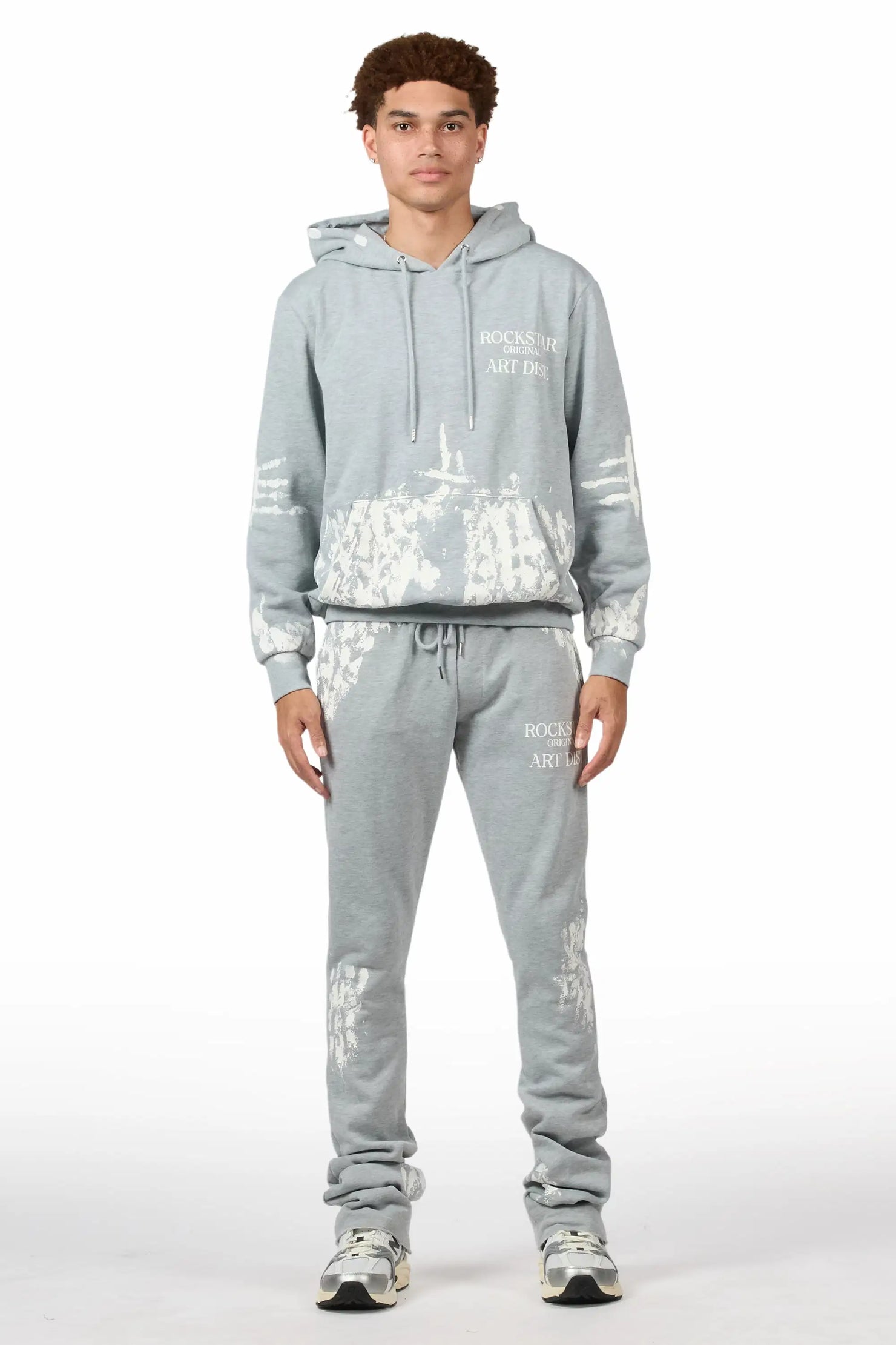 Filip Heather Grey Hoodie/Stacked Pant Track Set