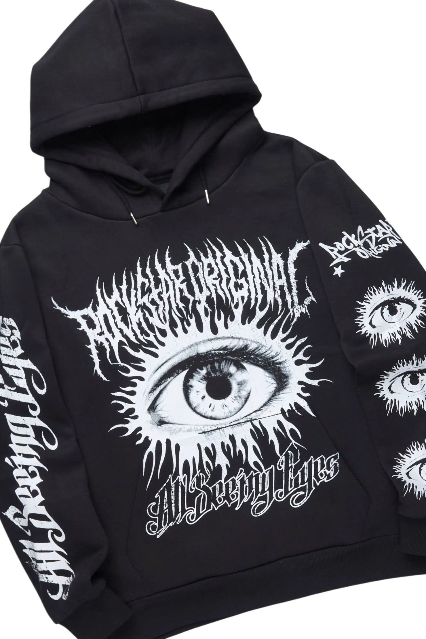 All Seeing Eyes Black/Black Hoodie/Super Stacked Flare Jean Set