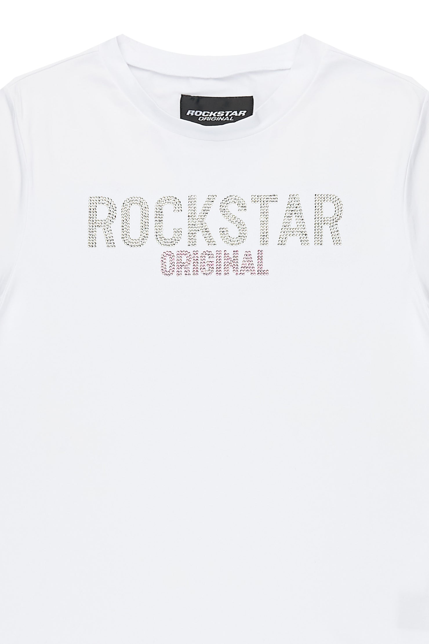 Girls Erikka White Rhinestone Baby Tee