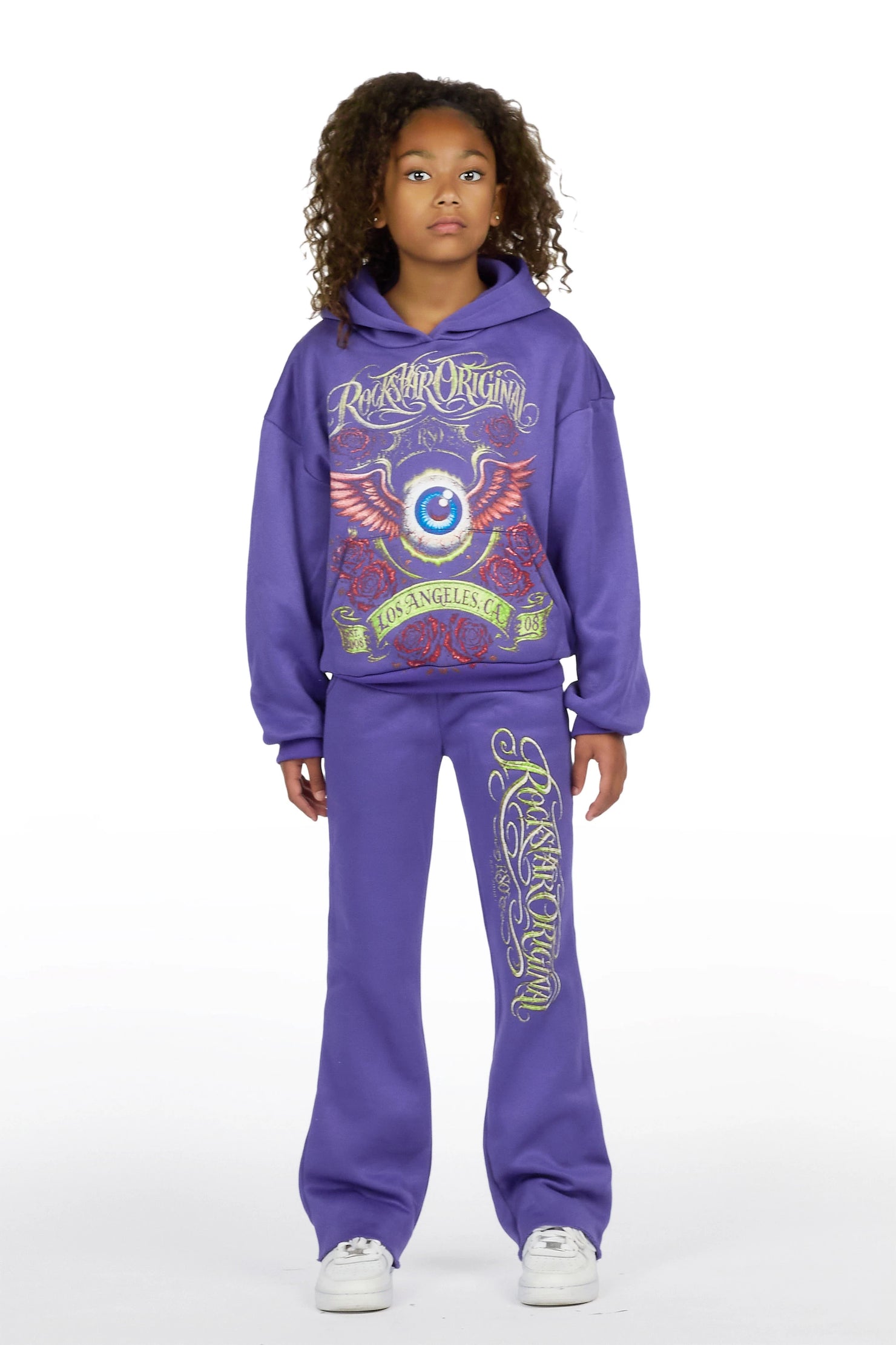 Girls Palady Purple Hoodie Track Set