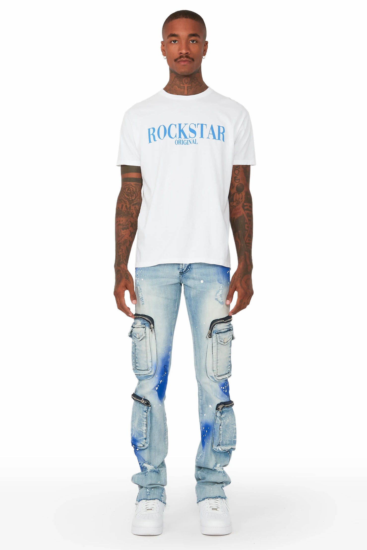 Dutton Blue/Royal Blue Super Stacked Flare Jean