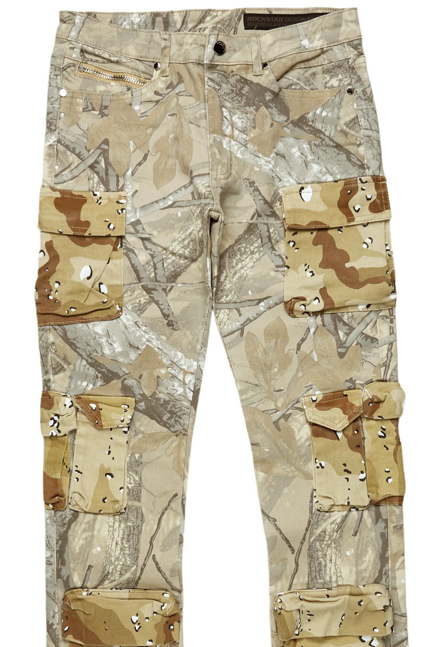 Yves Tree Camo Stacked Flare Cargo Jean