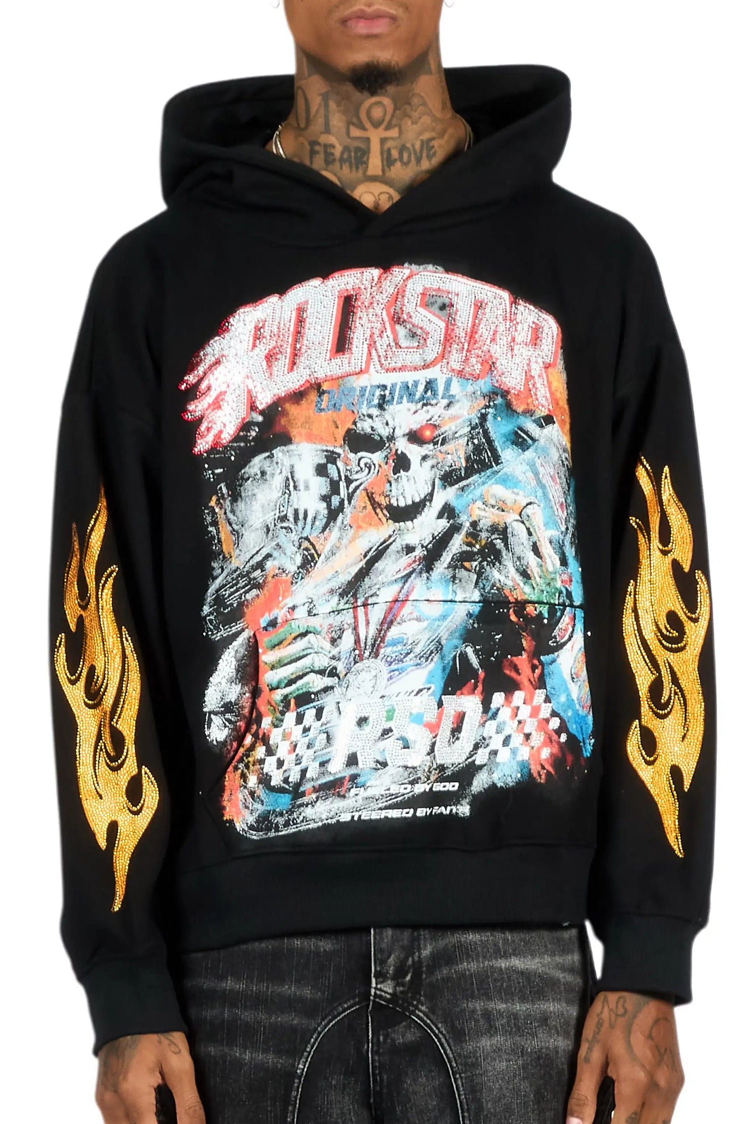 Blaek Black Rhinestone Oversized Hoodie