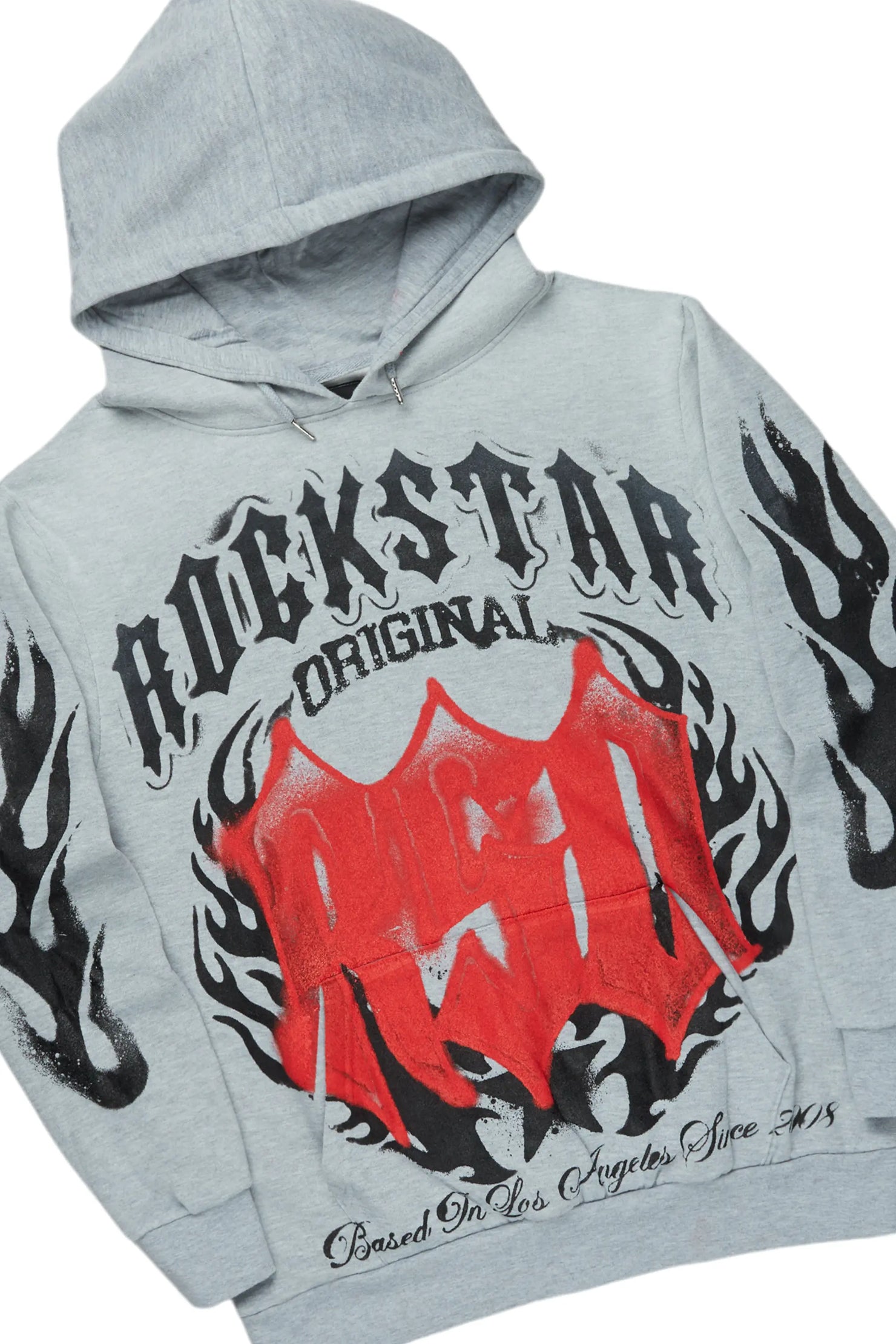 Boaz Heather Grey Stacked Flare Hoodie Track Set