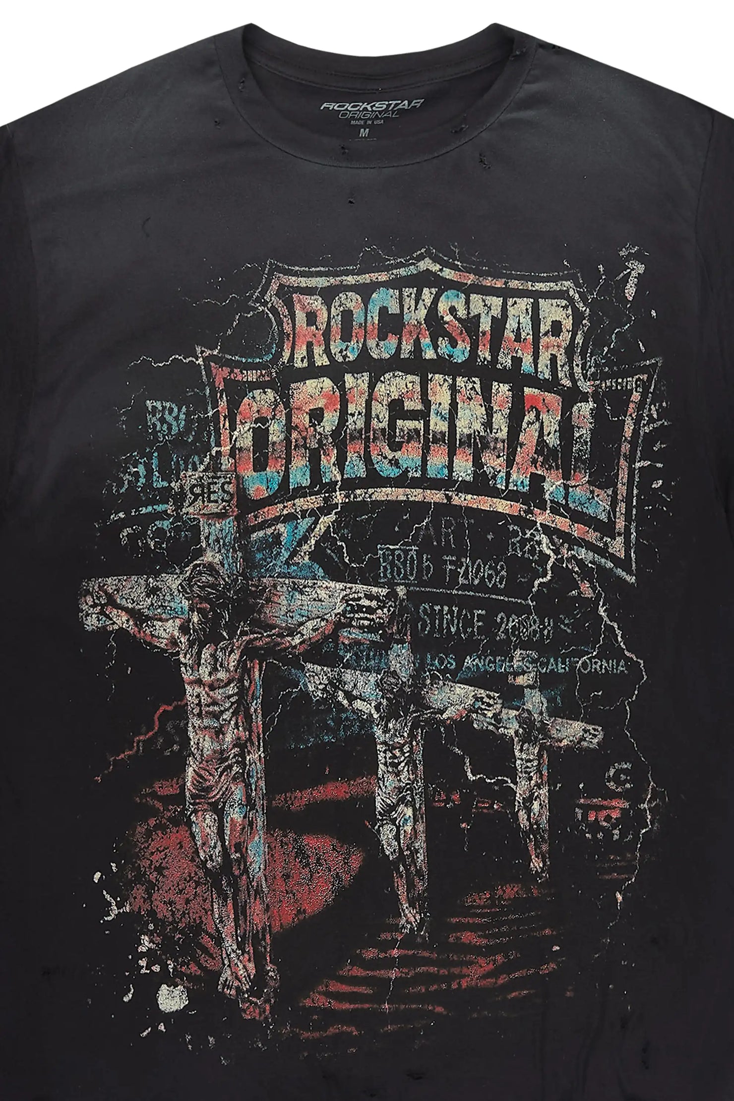 Clemons Black Oversized Graphic T-Shirt