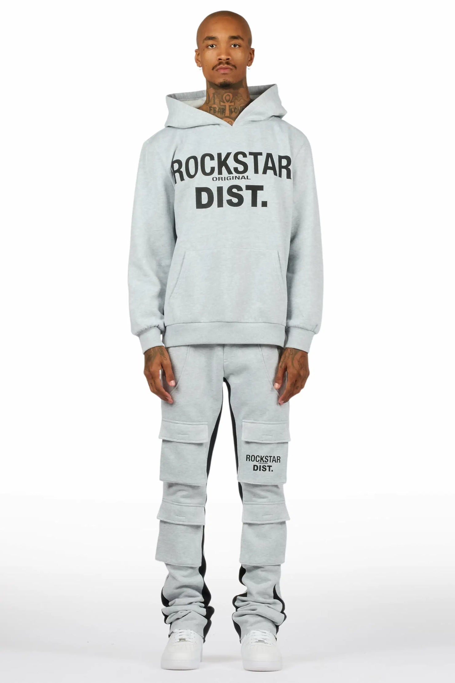 Antoon Heather Grey Stacked Track Set