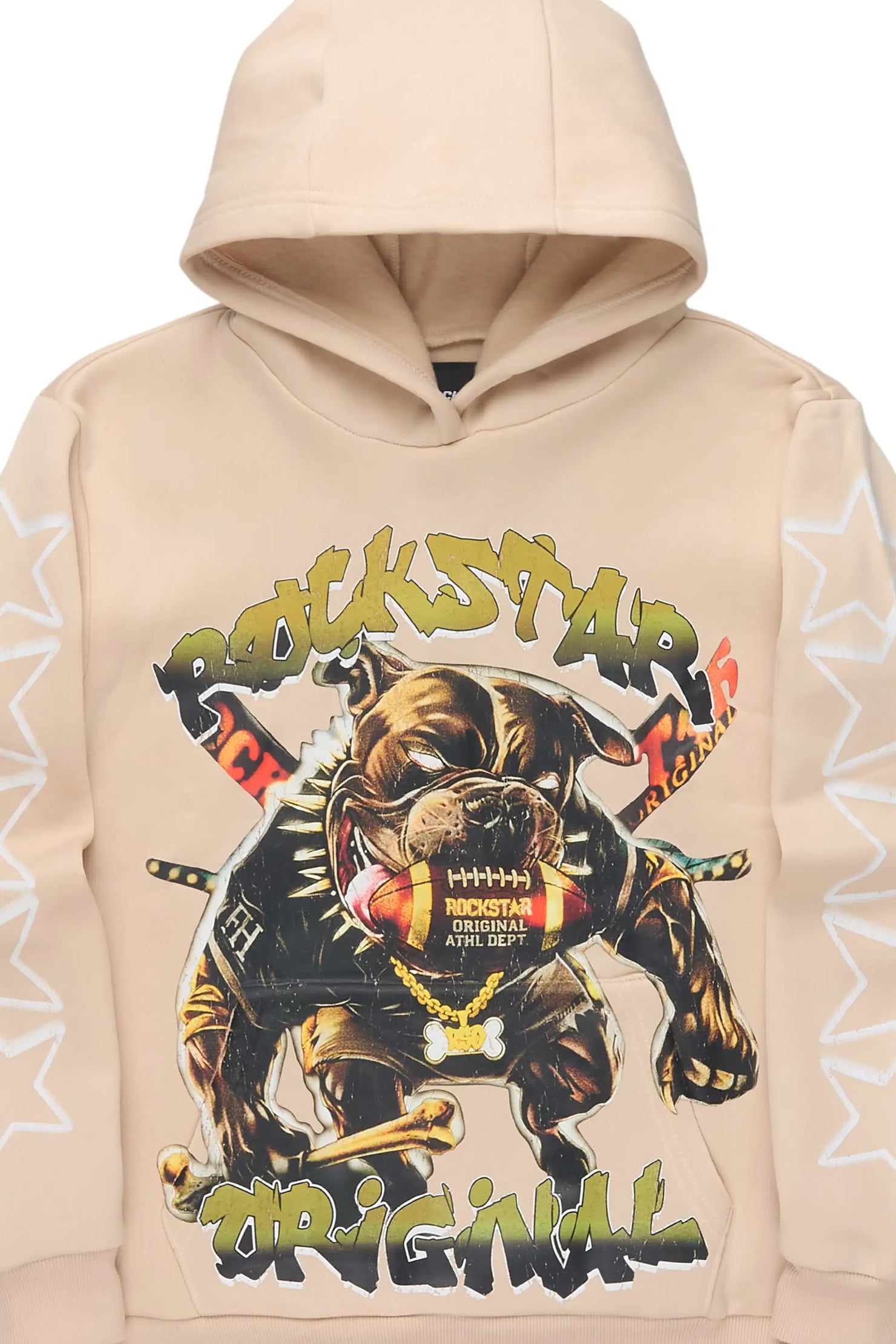 Boys Brayix Beige Graphic Hoodie