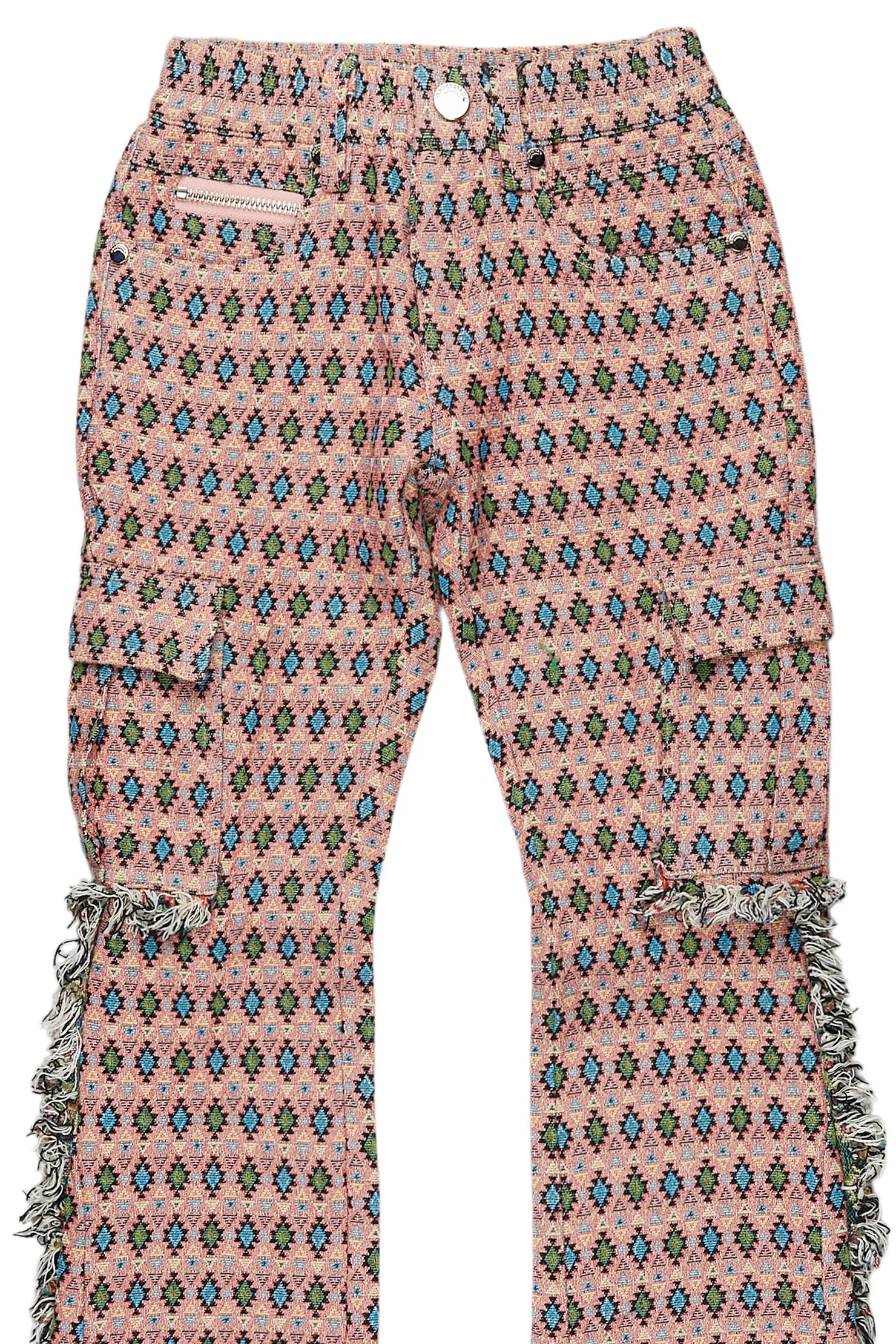 Girls Jude Pink/Multi Slim Flare Pants