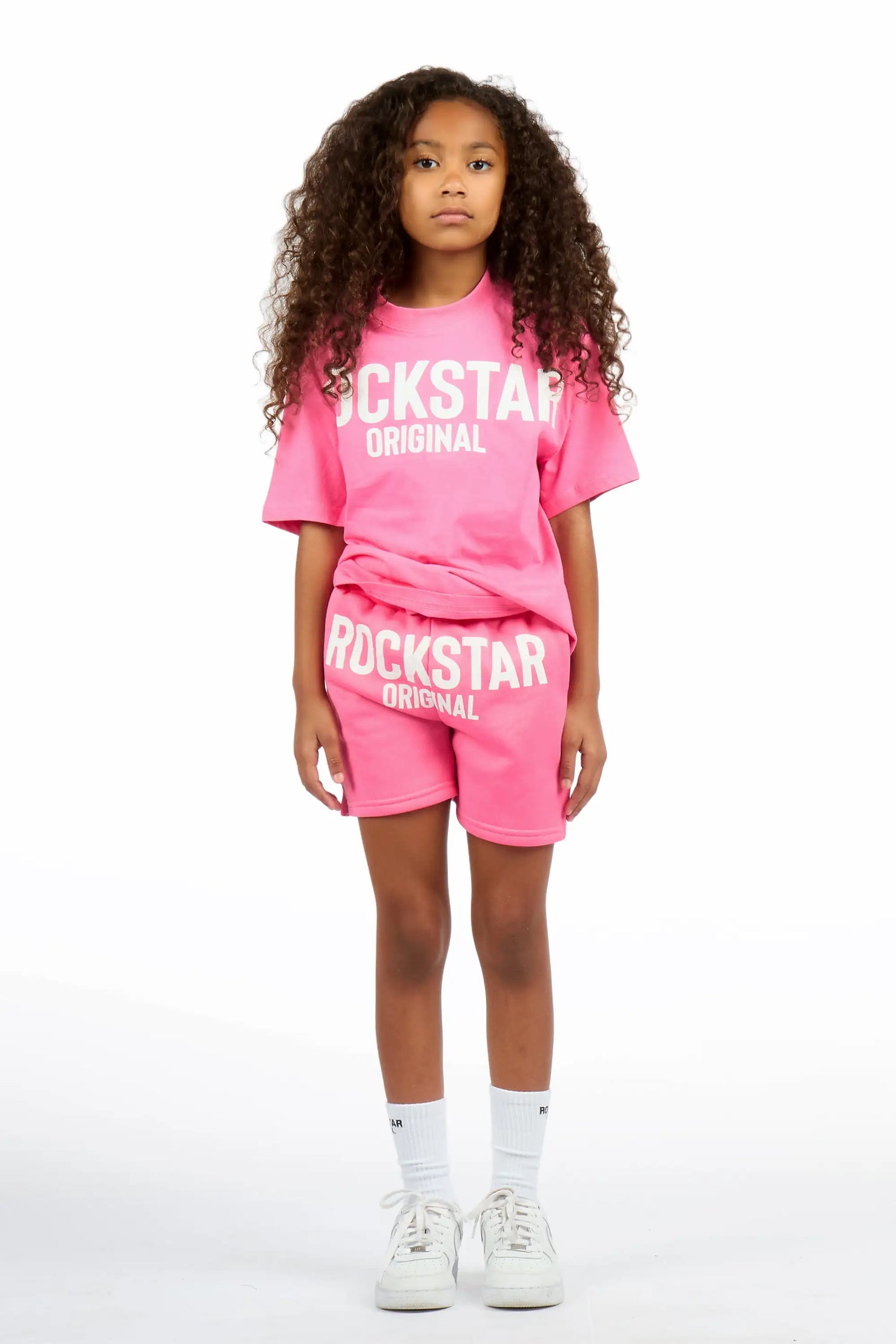 Girls Sabrina Pink/Pink Short Set
