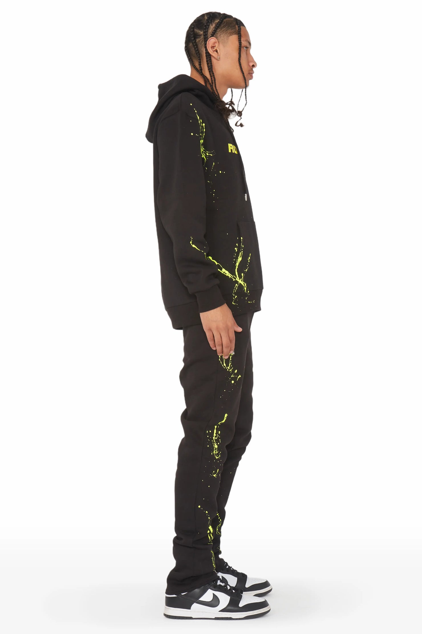 Rune Black/Yellow Slim Fit Track Set