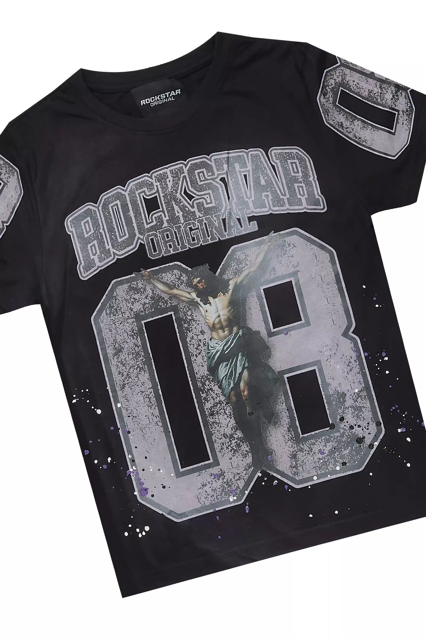 Boys Fields Black/White T-Shirt/Short Set