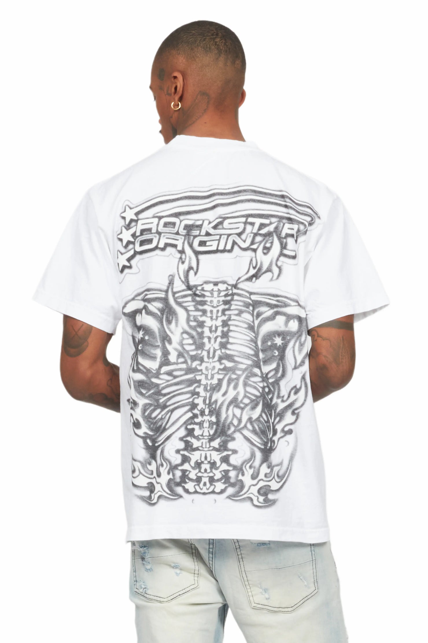 Skelly White Oversized Graphic T-Shirt