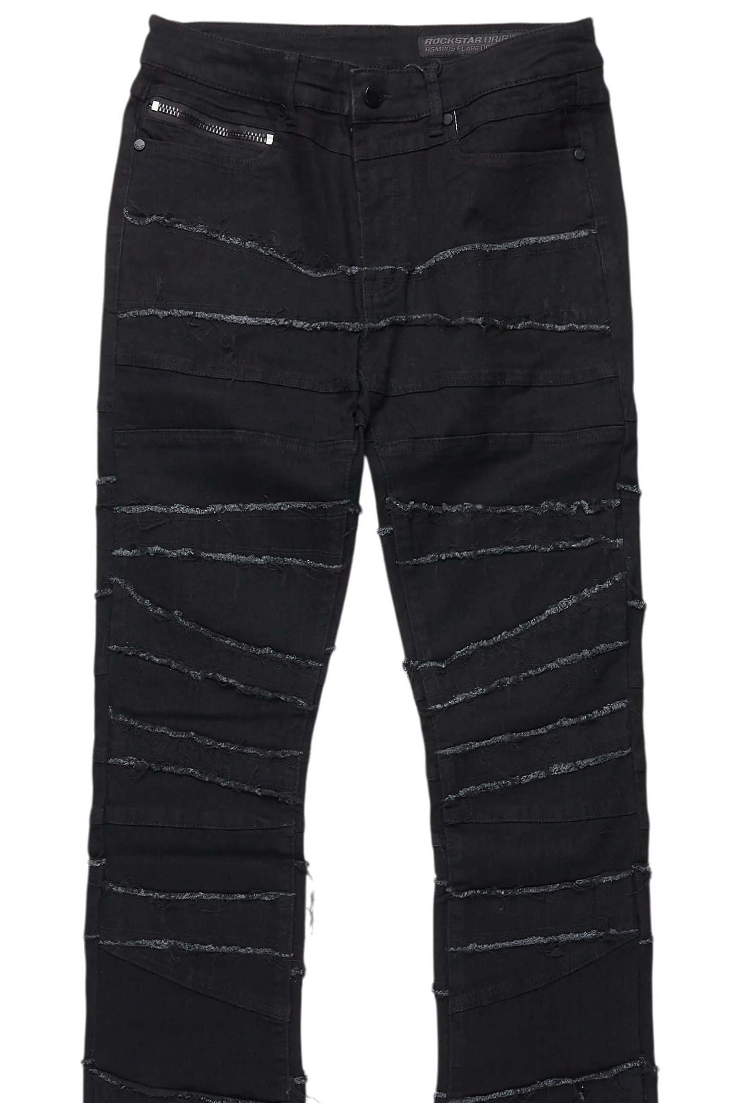Franko Jet Black Stacked Flare Jean