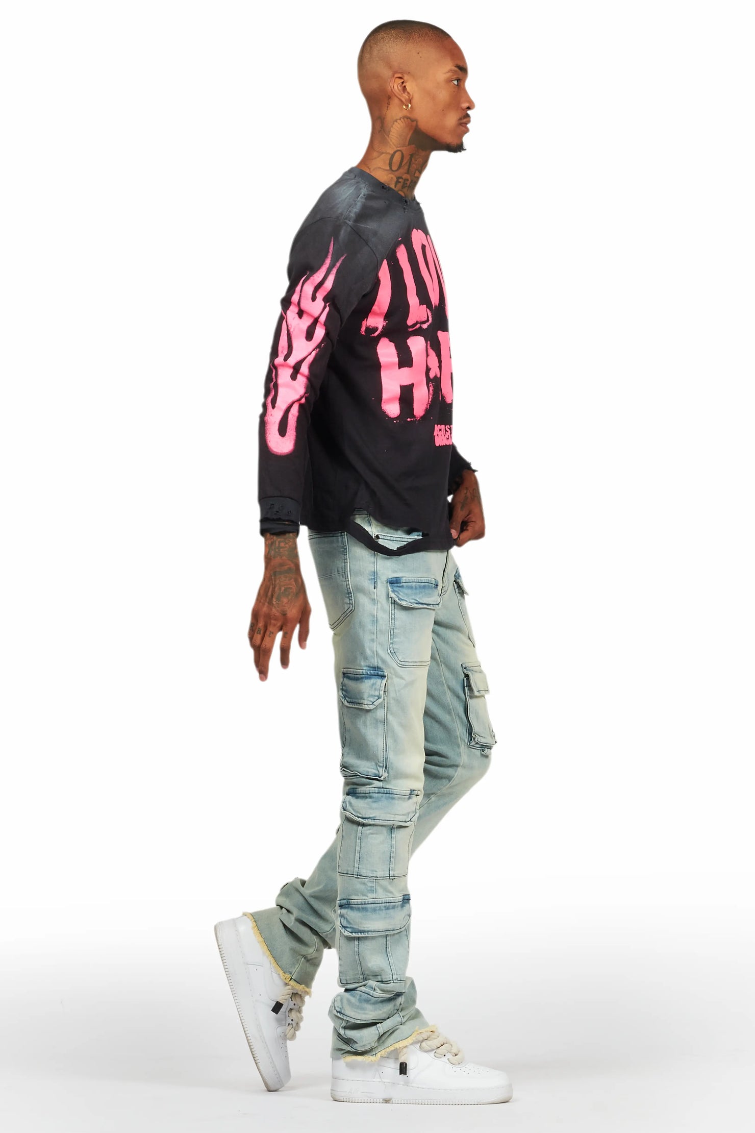 Banyan Black/Pink Long Sleeve Graphic T-Shirt