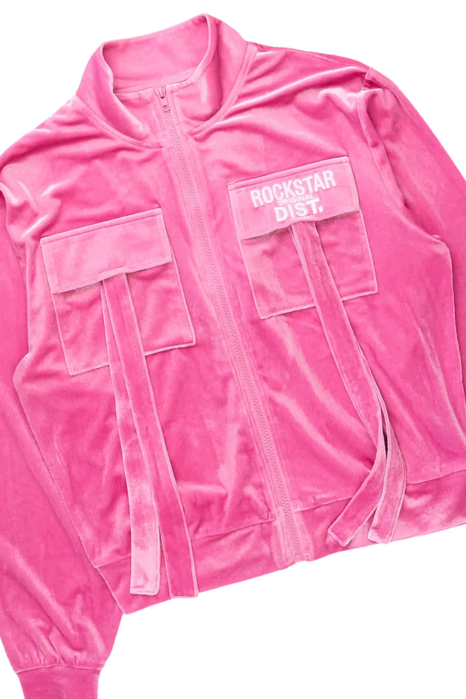 Tangela Pink Cargo Velour Skirt Set