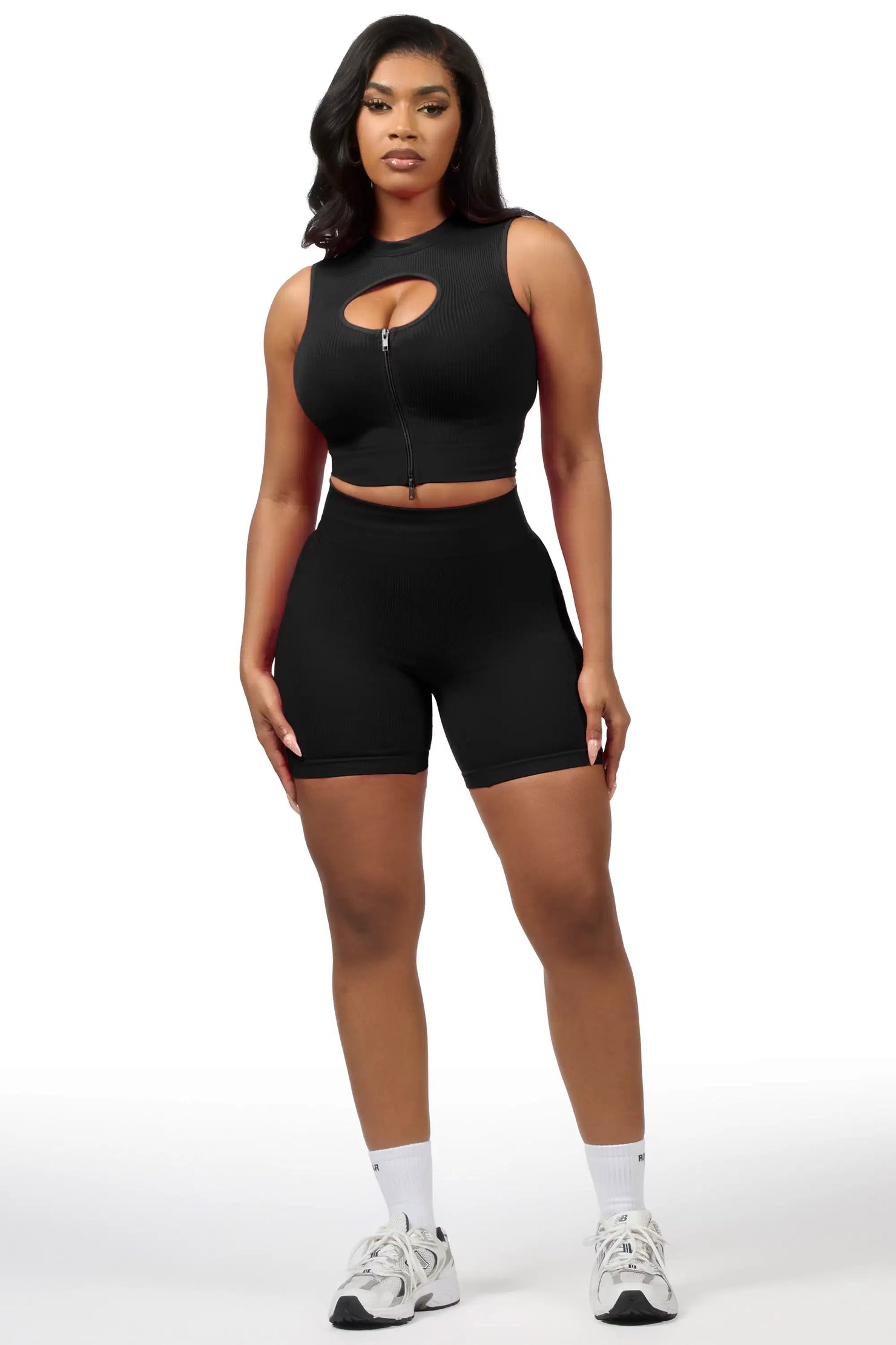 Sadique Black Active Bike Short Set