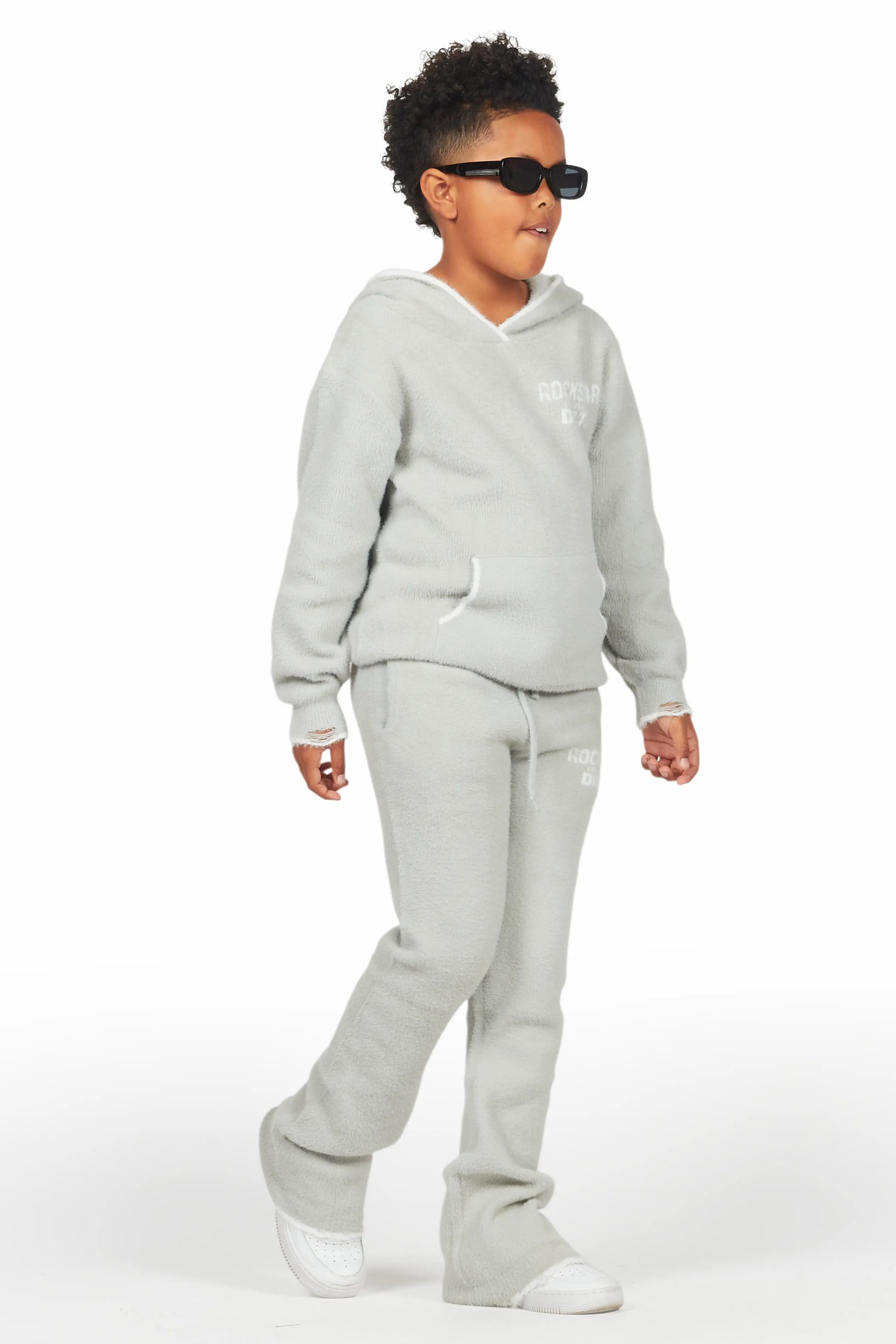 Boys Lake Mohair Grey Knit Track set