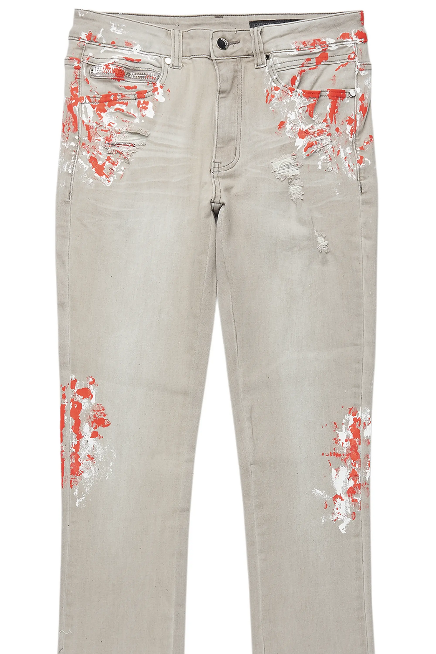 Kodak Grey/Red Painter Stacked Flare Jean