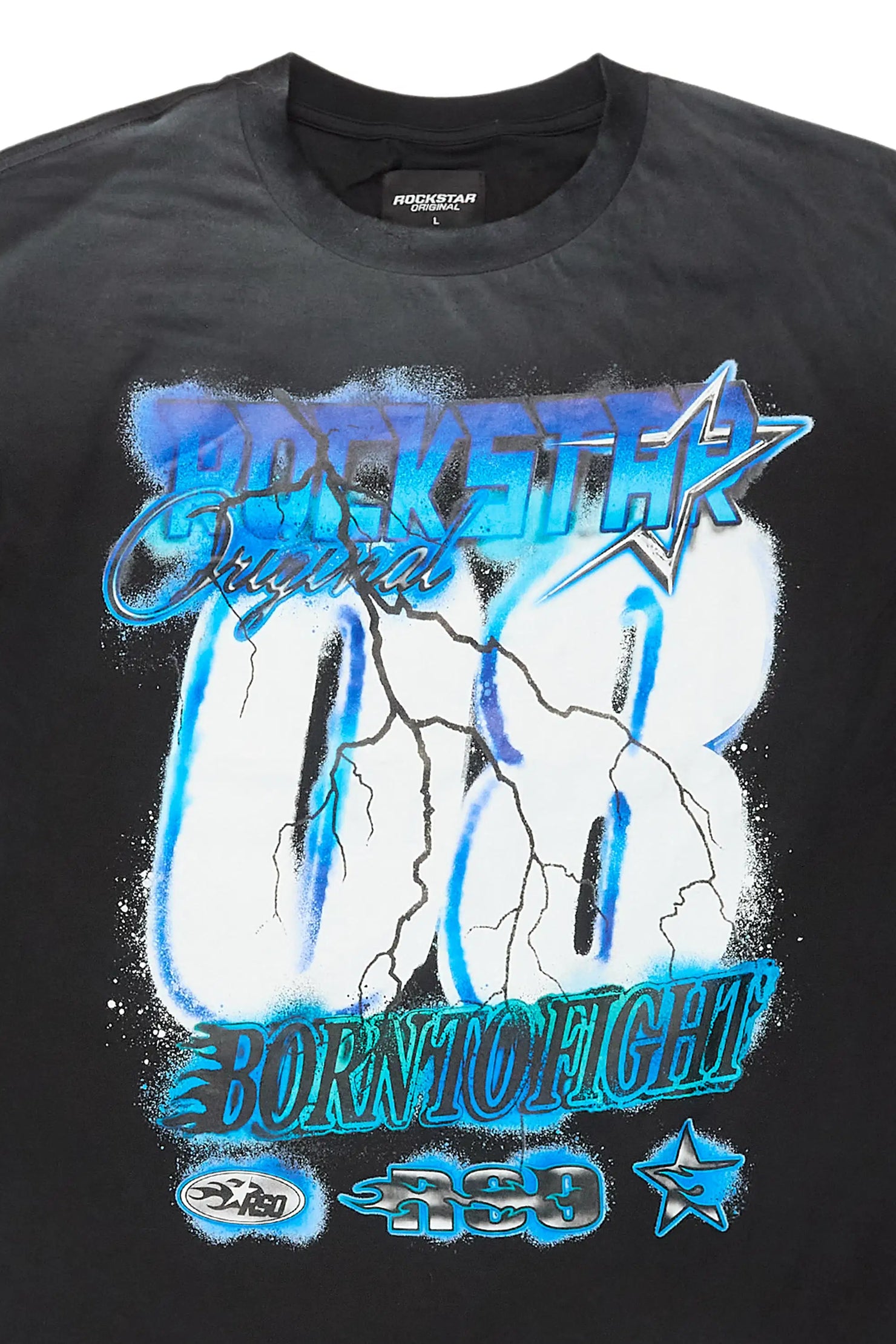 Vaelox Black Oversized Graphic T-Shirt