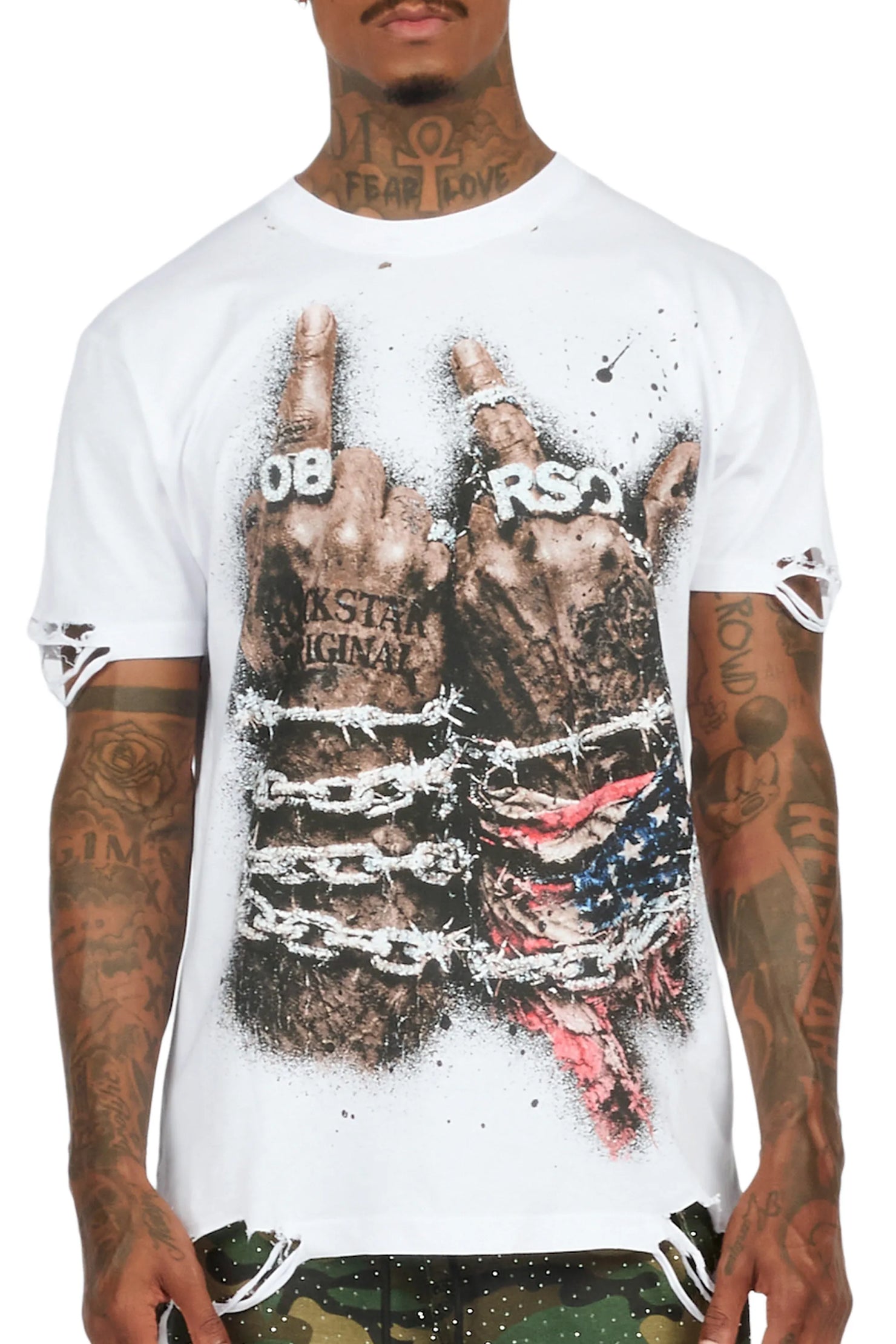 Melo White Oversized Graphic T-Shirt