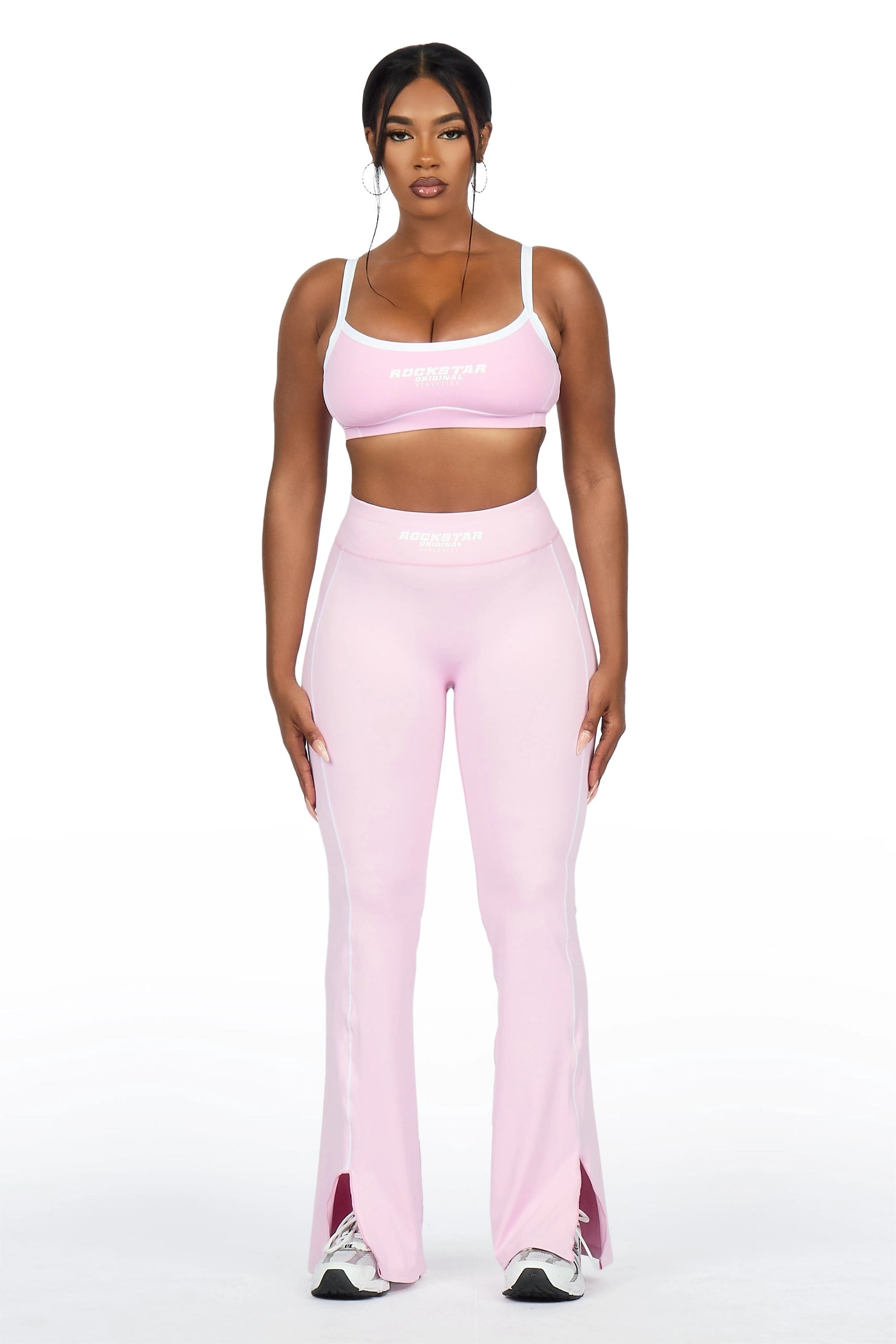 Keilana Pink Active Flare Pant Set